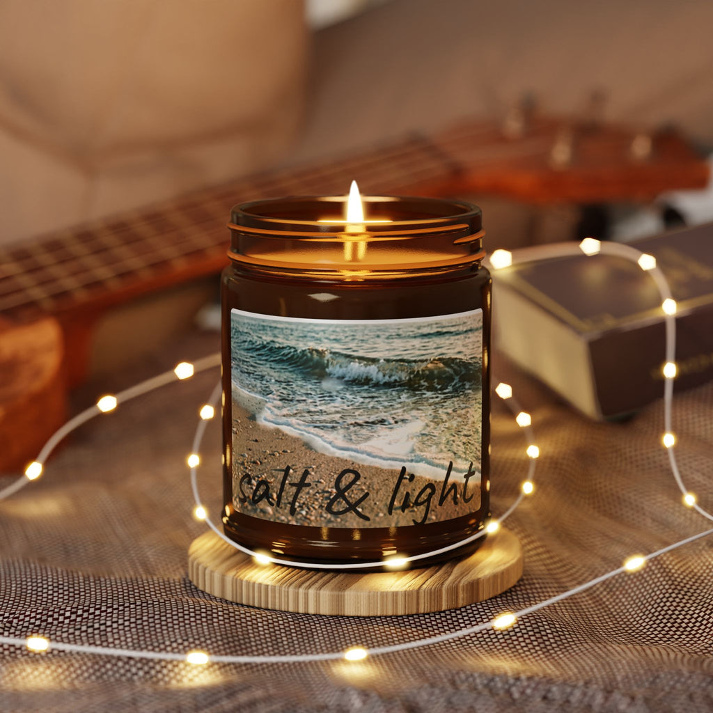 Ocean Scented Soy Candle (Multi-Size, Amber Jar) - Salt & Light