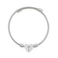 Heart Cuff Bracelet (Engraving) - Cross