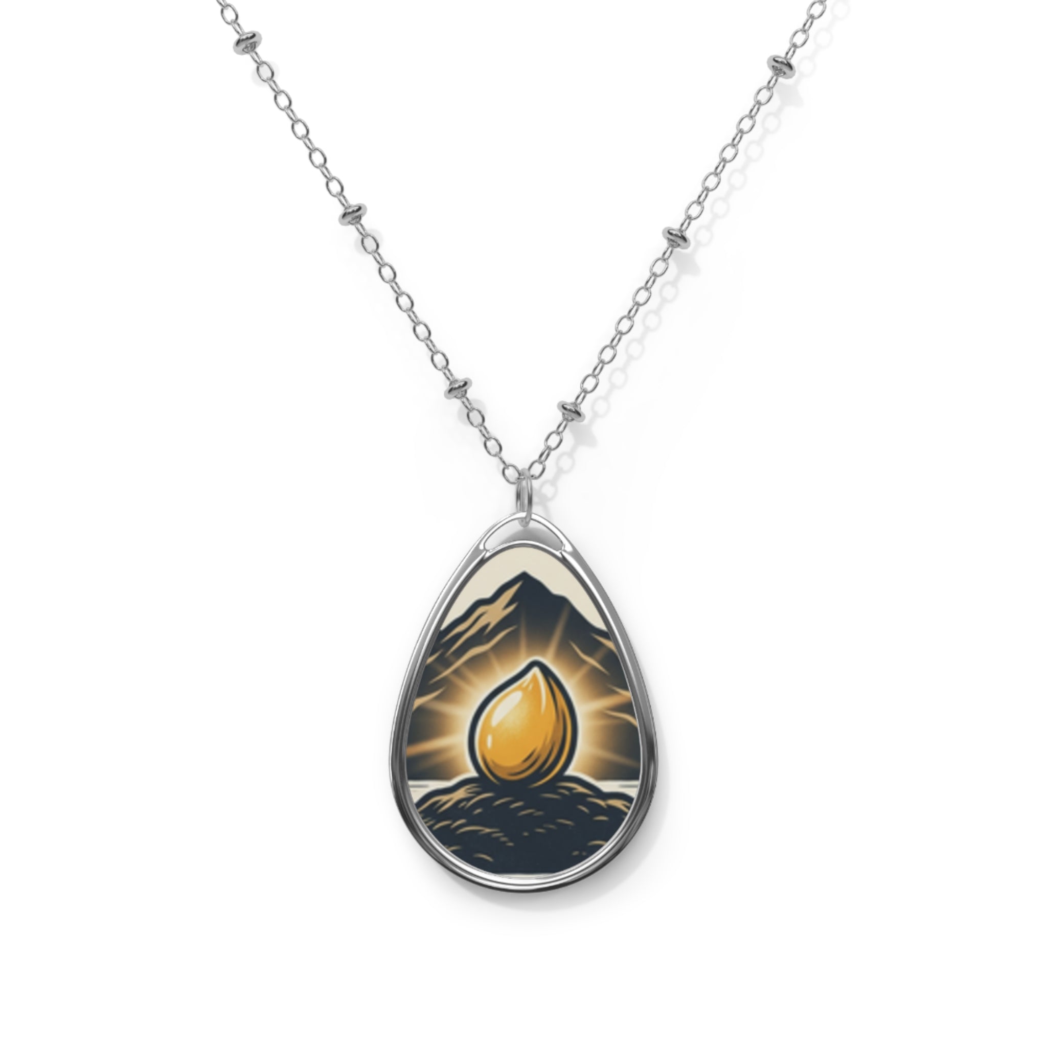 Oval Necklace - Mustard Seed