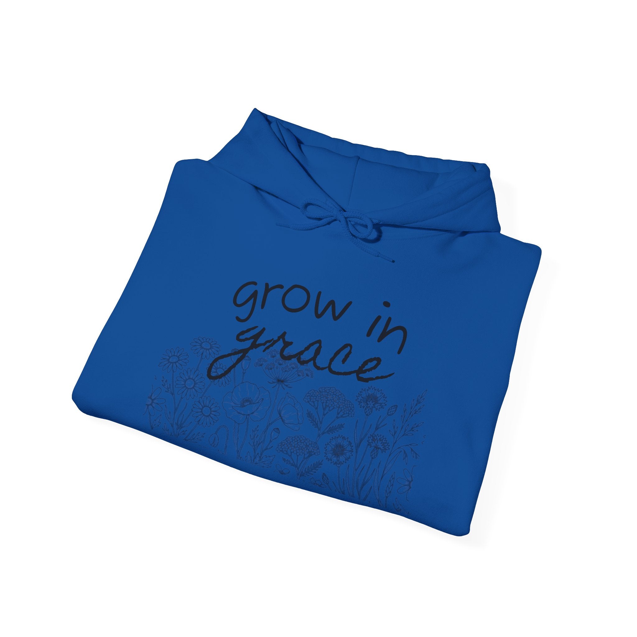 Grow In Grace Floral Hoodie — Inspirational Garden Graphic Sweatshirt