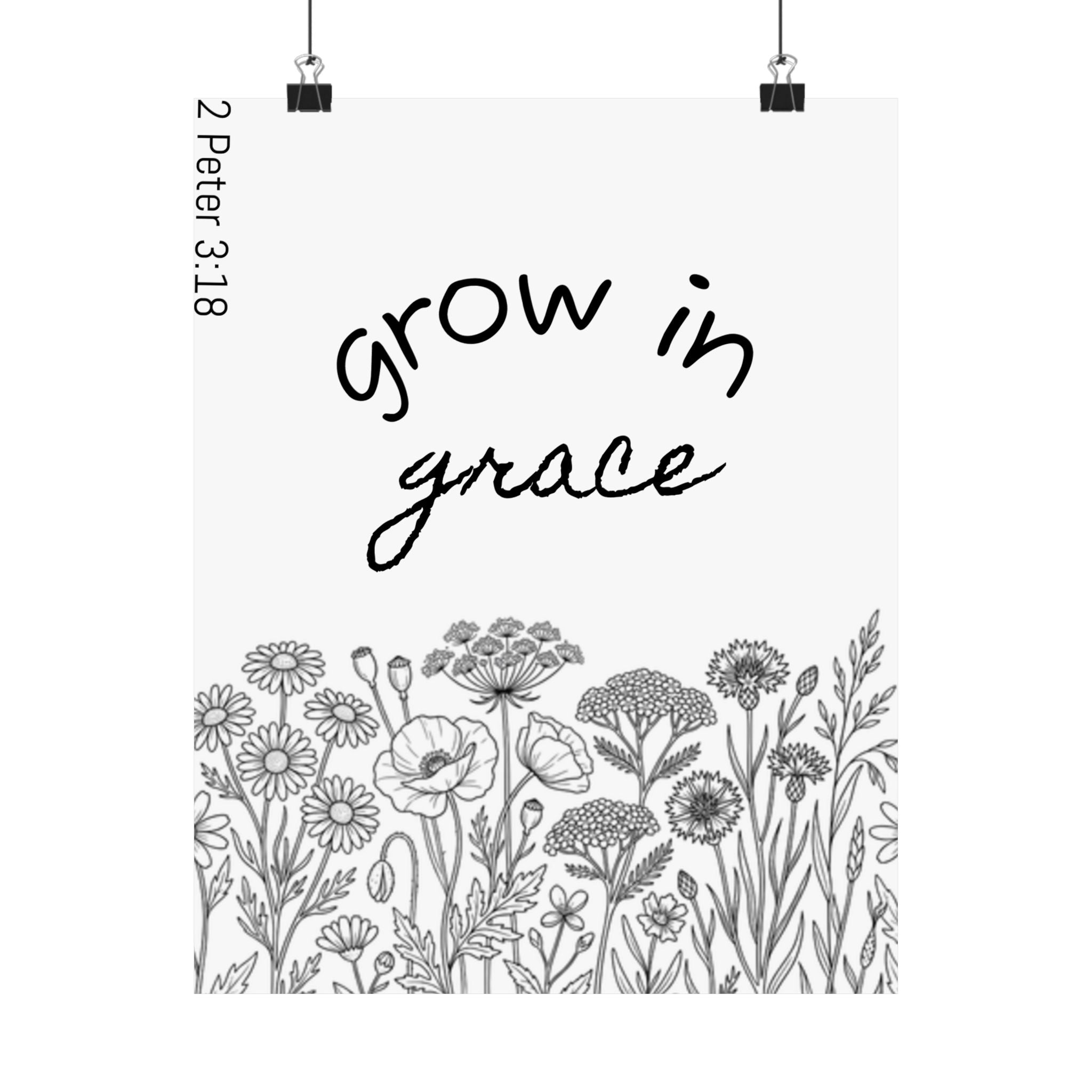 Matte Vertical Poster - Grow in Grace
