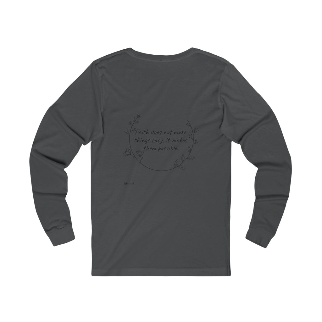 Jersey Long Sleeve Tee - Luke 1:37