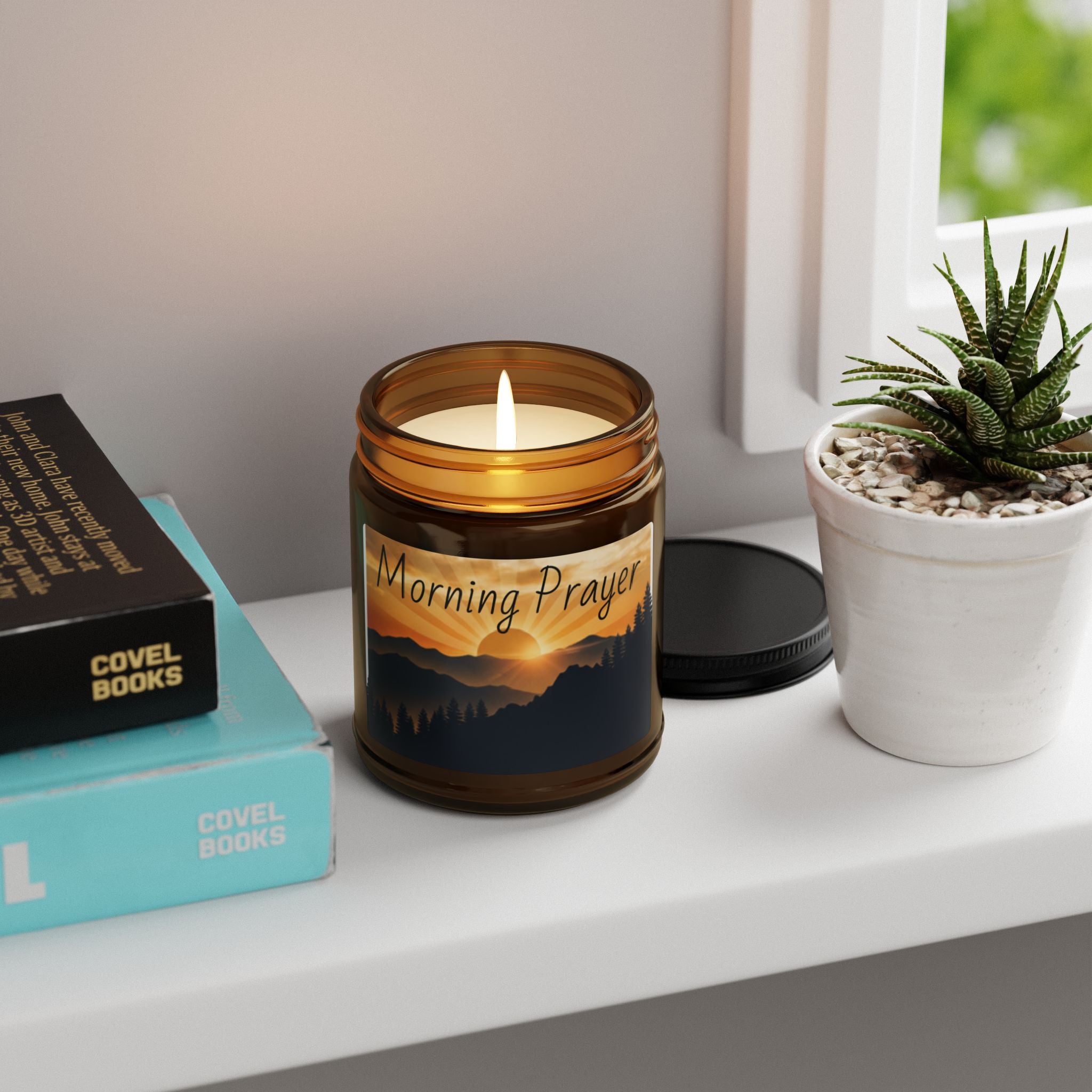 Coconut Cream & Cardamom Scented Soy Candle (Amber Jar) - Morning Prayer