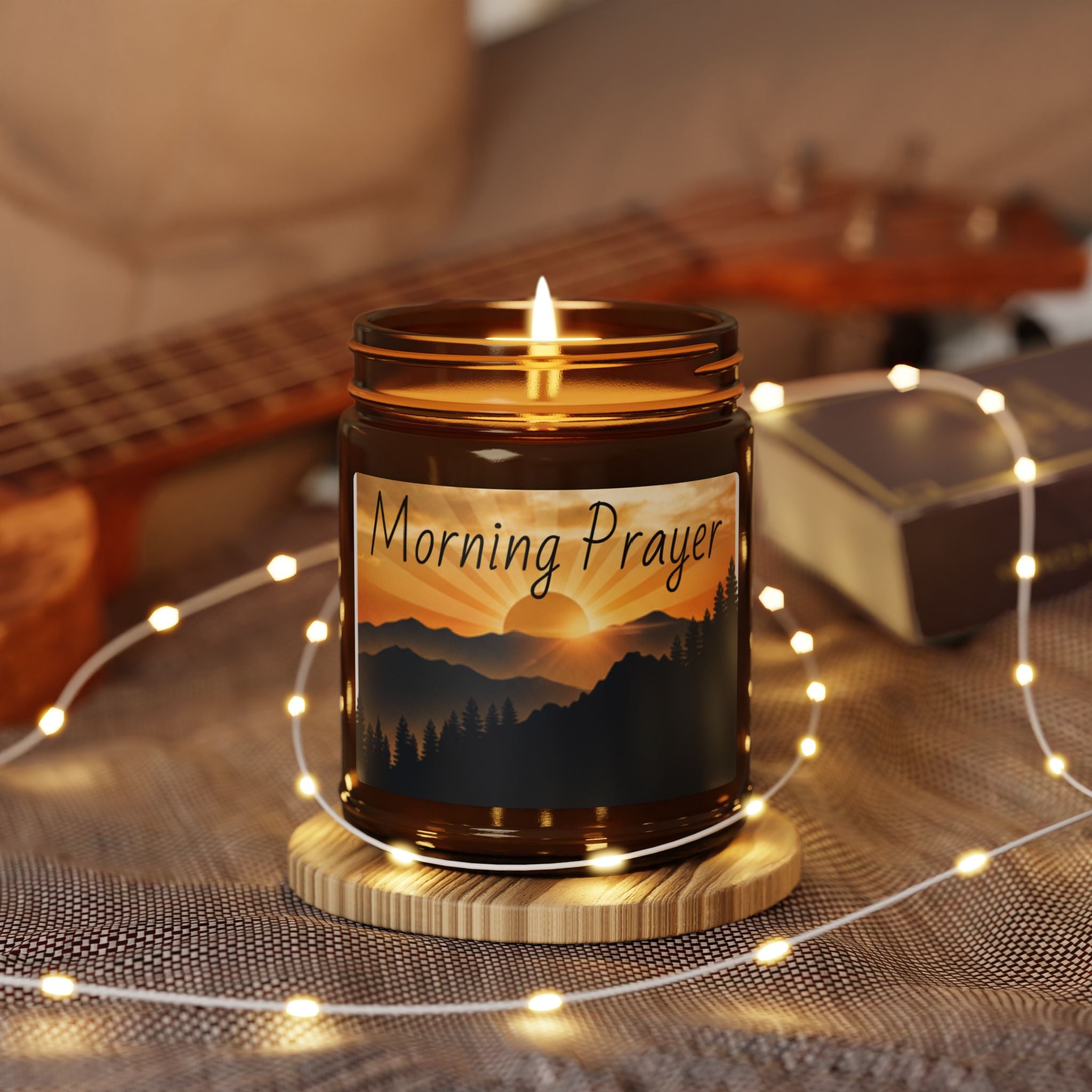 Coconut Cream & Cardamom Scented Soy Candle (Amber Jar) - Morning Prayer
