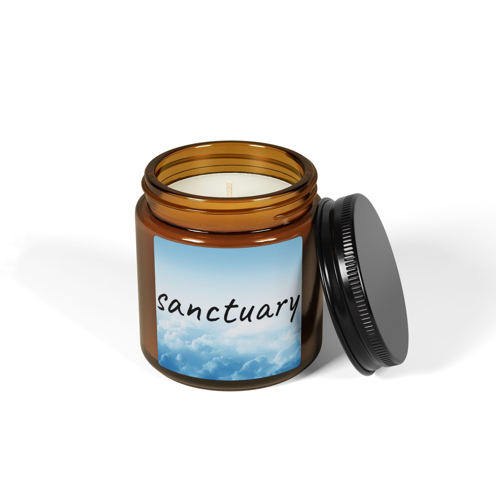 Clean Cotton Scented Soy Candle (Multi-Size, Amber Jar) - Sanctuary