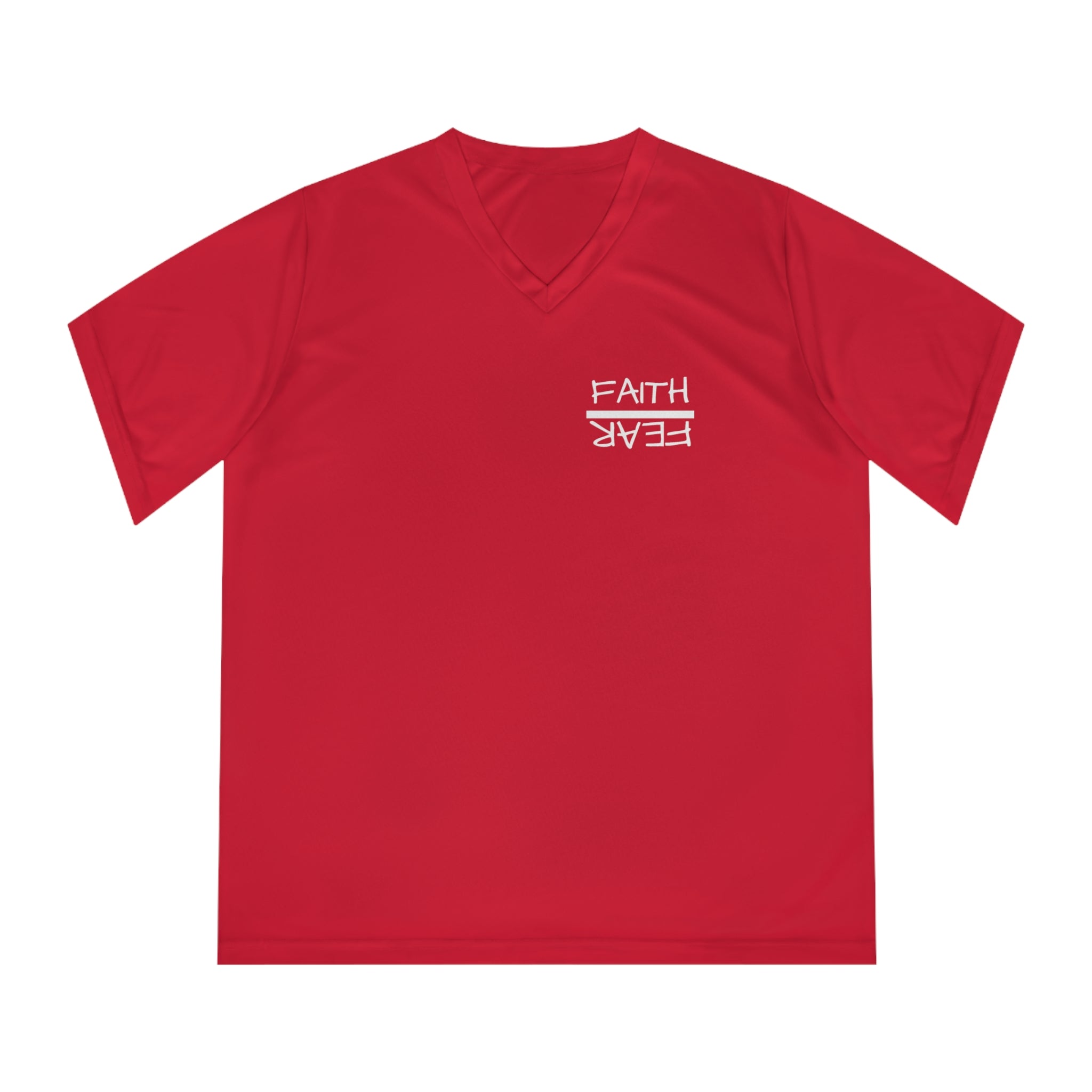Women's Performance V-Neck T-Shirt - Faith Over Fear