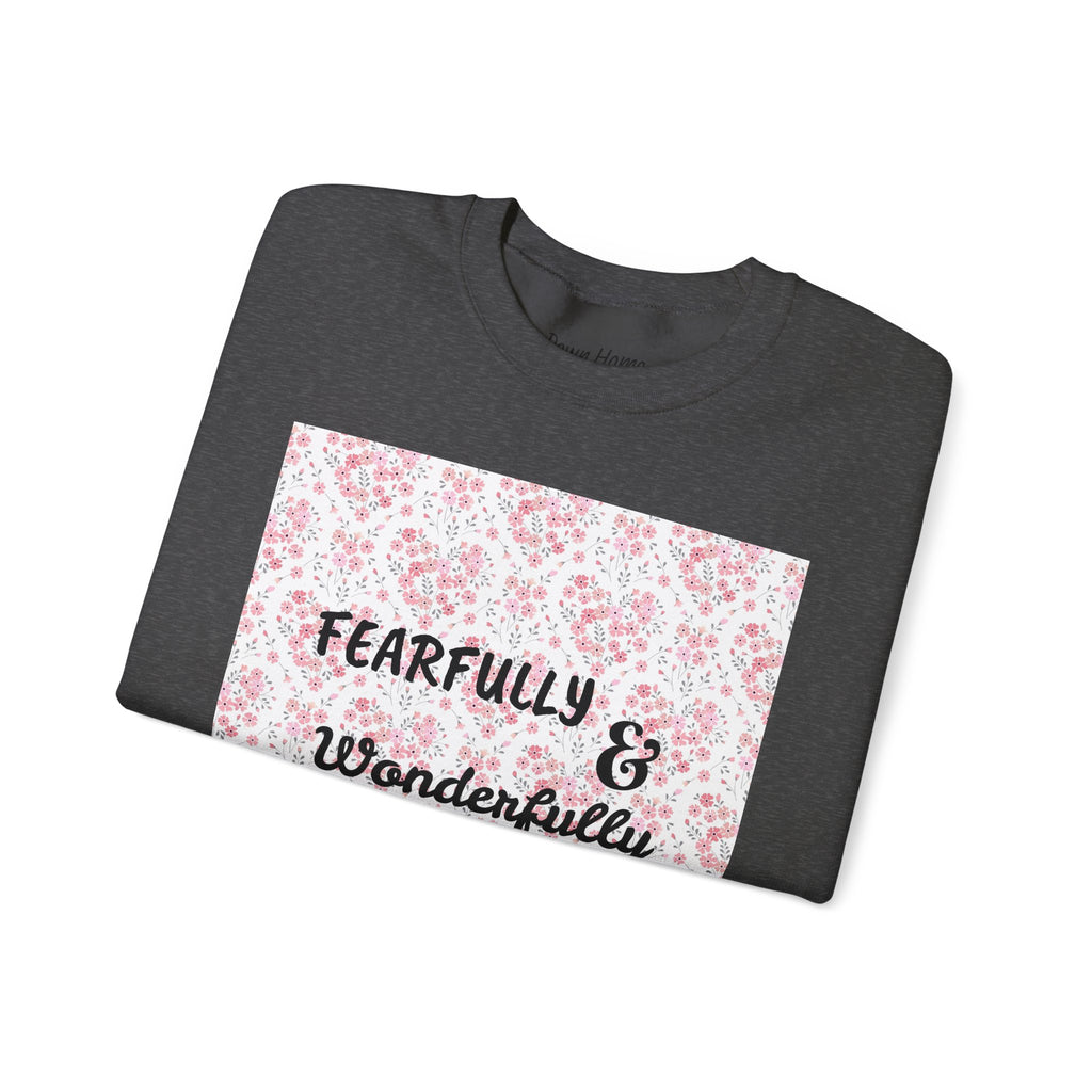 Heavy Blend™ Crewneck Sweatshirt - Fearfully & Wonderfully Made (Hearts)