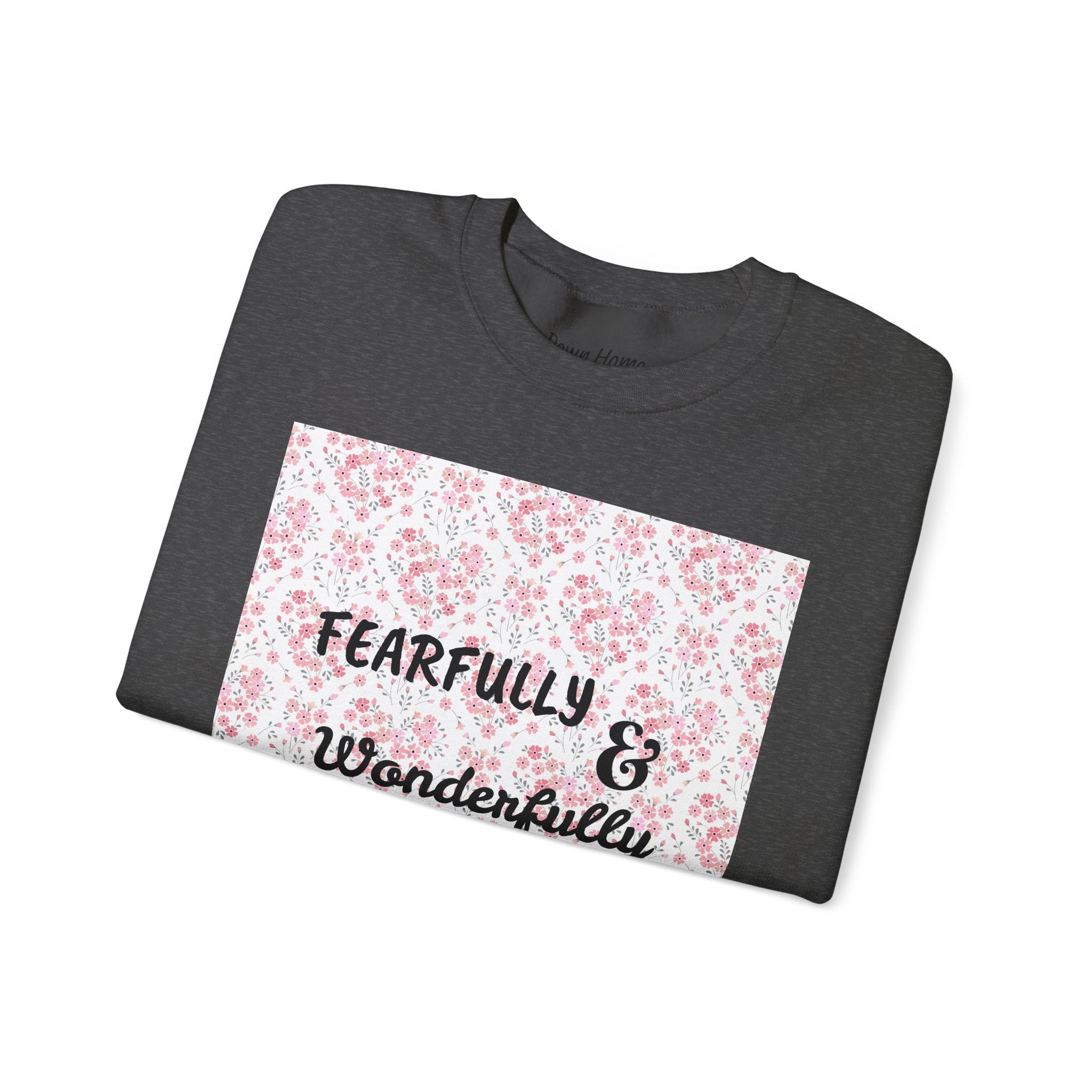 Heavy Blend™ Crewneck Sweatshirt - Fearfully & Wonderfully Made (Hearts)