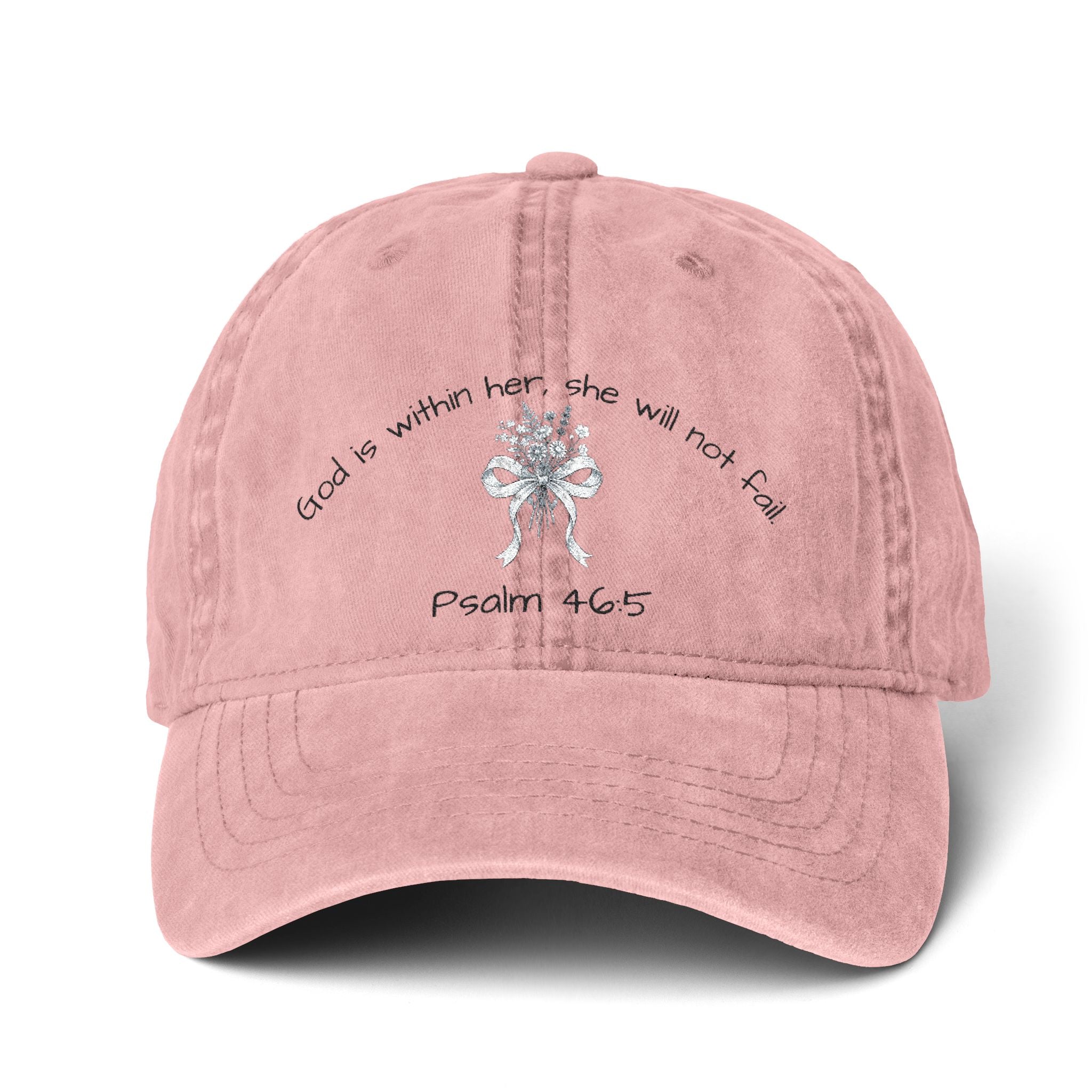 Women's Pigment-Dyed Cap with Fashion Undervisor (Embroidery) - Psalm 46:5