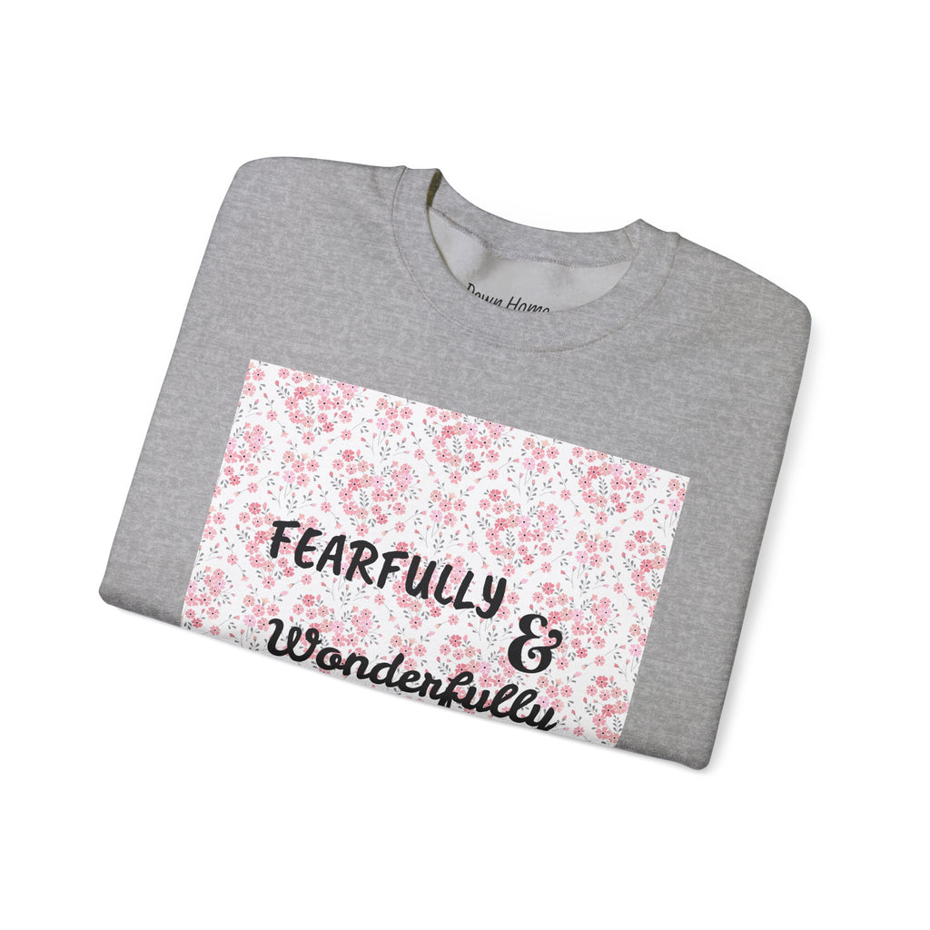Heavy Blend™ Crewneck Sweatshirt - Fearfully & Wonderfully Made (Hearts)