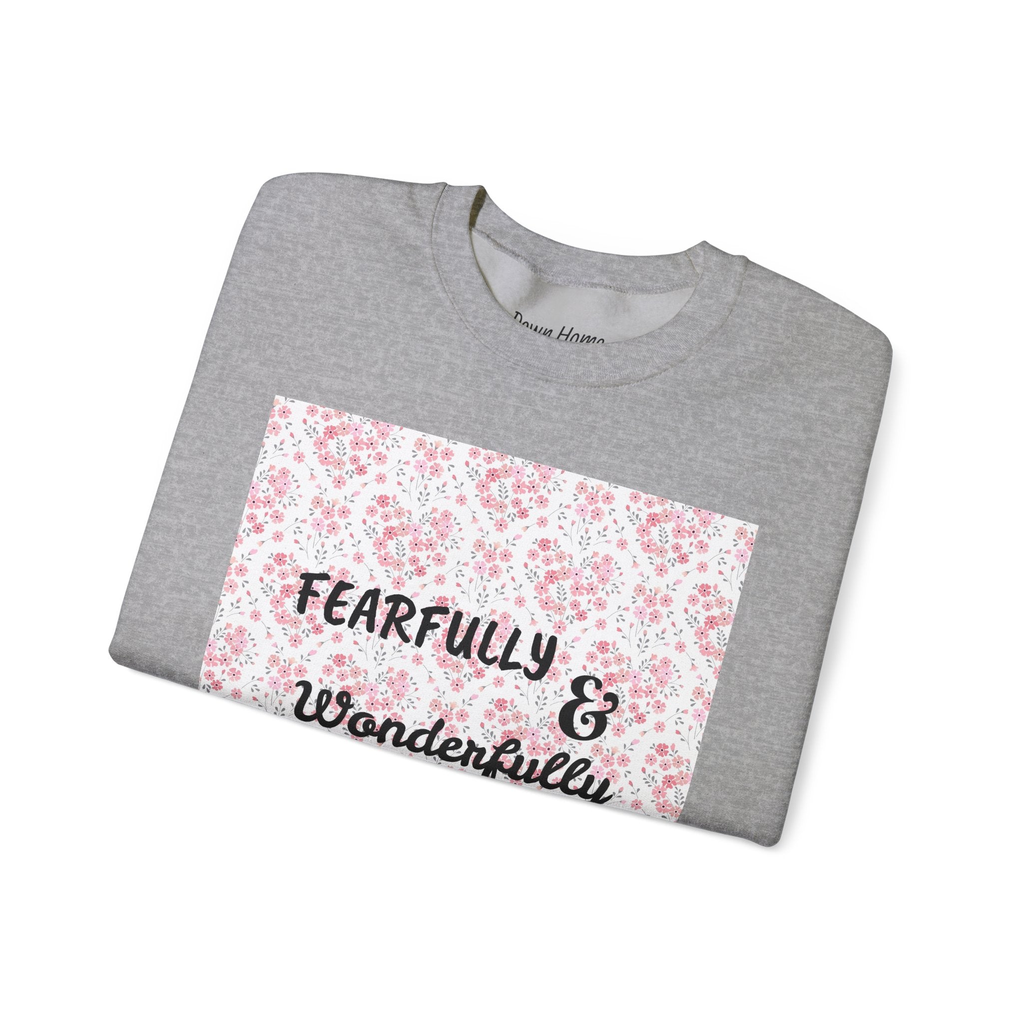 Heavy Blend™ Crewneck Sweatshirt - Fearfully & Wonderfully Made (Hearts)