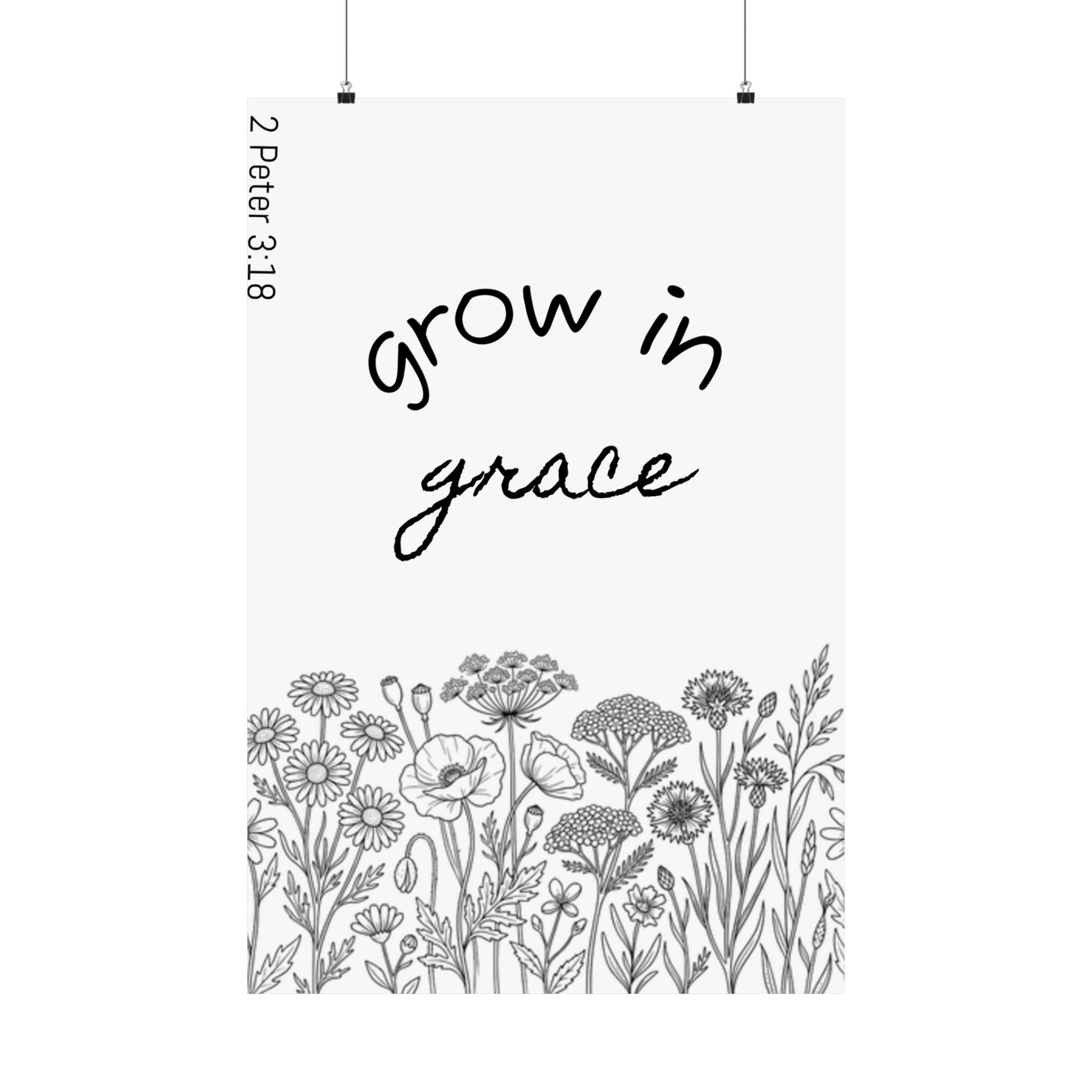 Matte Vertical Poster - Grow in Grace