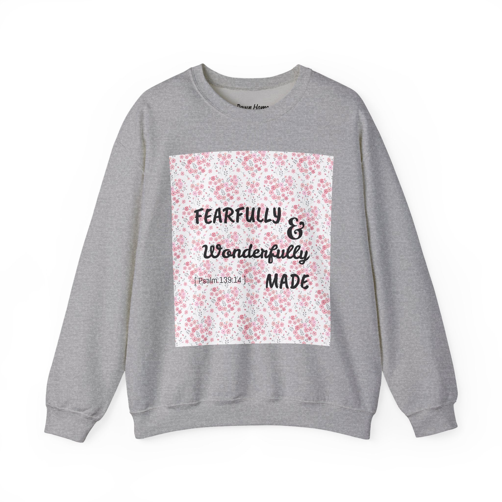 Heavy Blend™ Crewneck Sweatshirt - Fearfully & Wonderfully Made (Hearts)