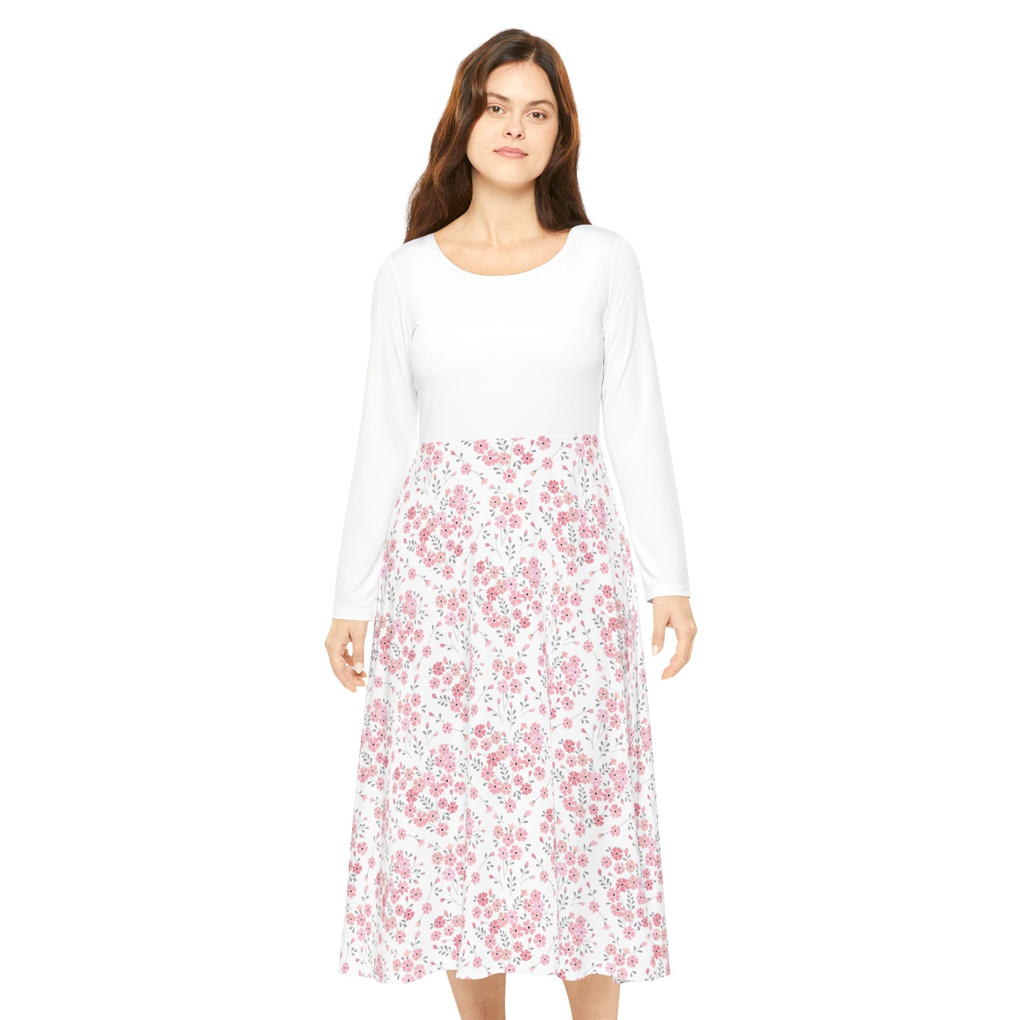 Women's Long Sleeve Dress - Hearts