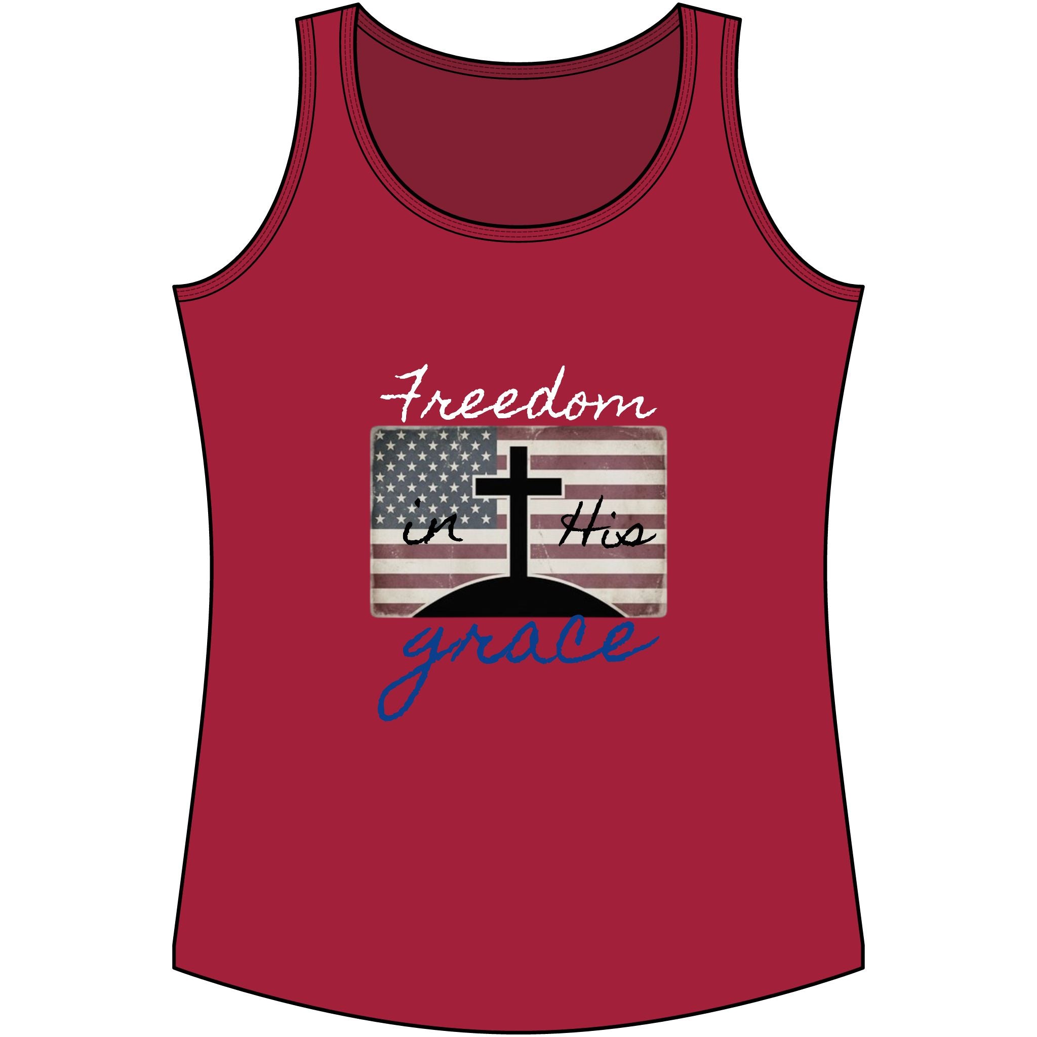 Women's Core Cotton Tank Top - Freedom in His Grace