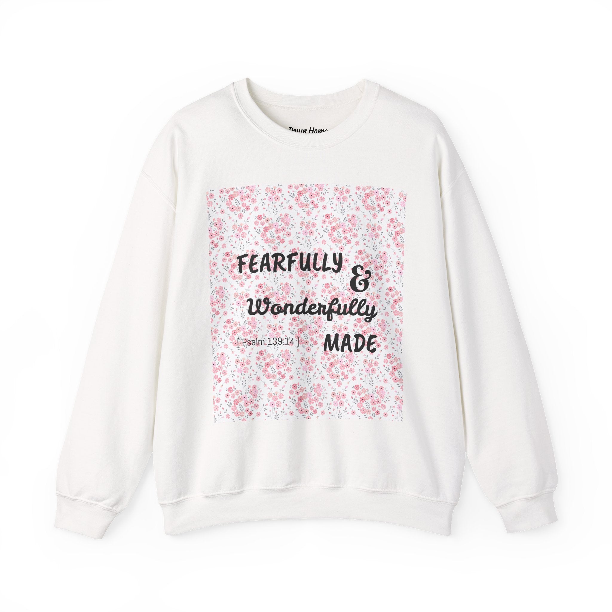 Heavy Blend™ Crewneck Sweatshirt - Fearfully & Wonderfully Made (Hearts)
