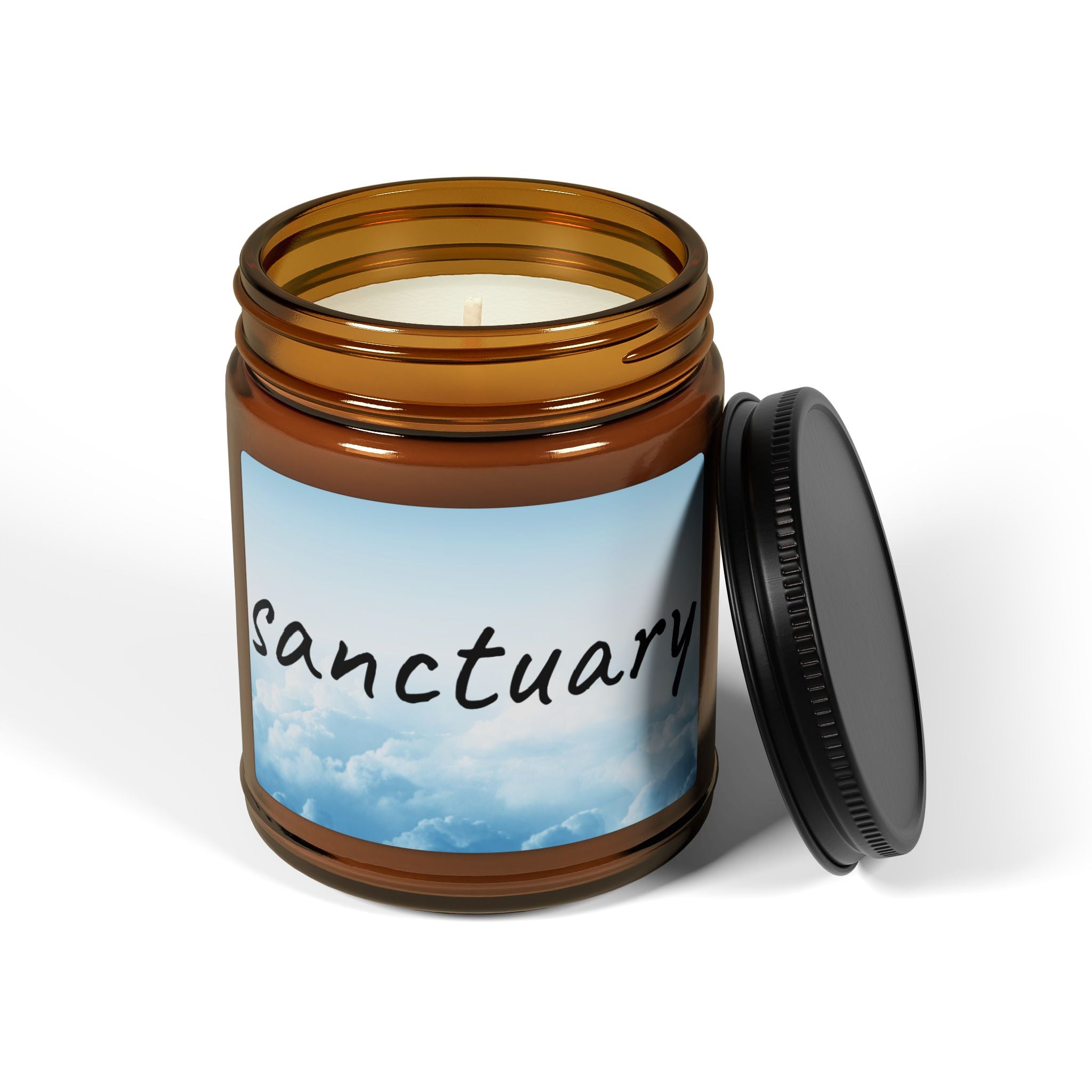 Clean Cotton Scented Soy Candle (Multi-Size, Amber Jar) - Sanctuary