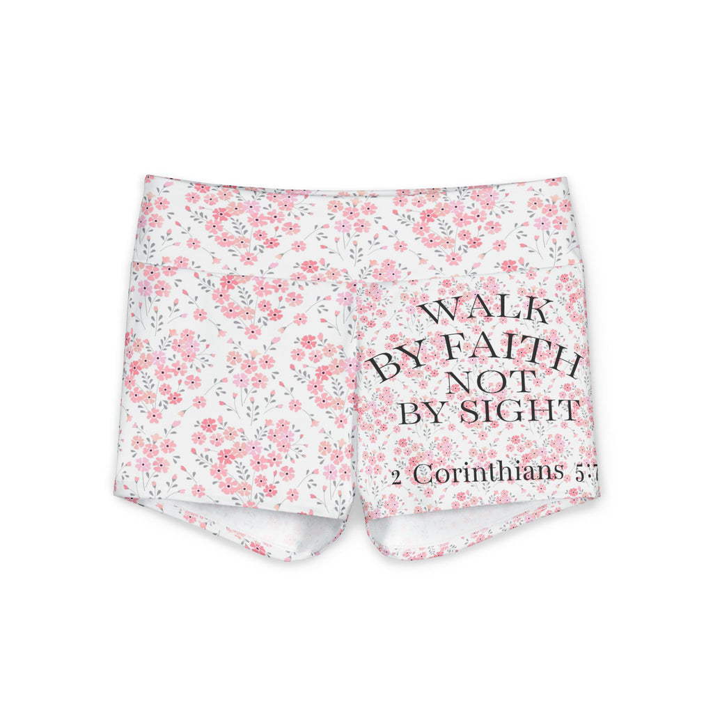 Women's Polyester Yoga Shorts - Walk by Faith