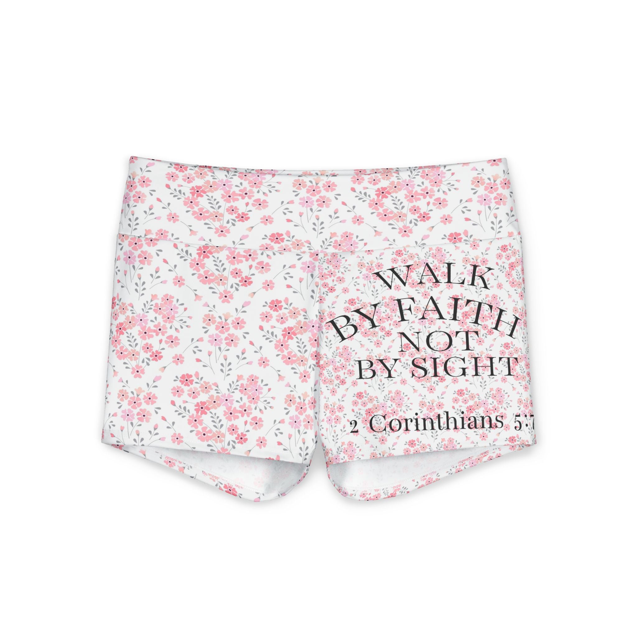 Women's Polyester Yoga Shorts - Walk by Faith