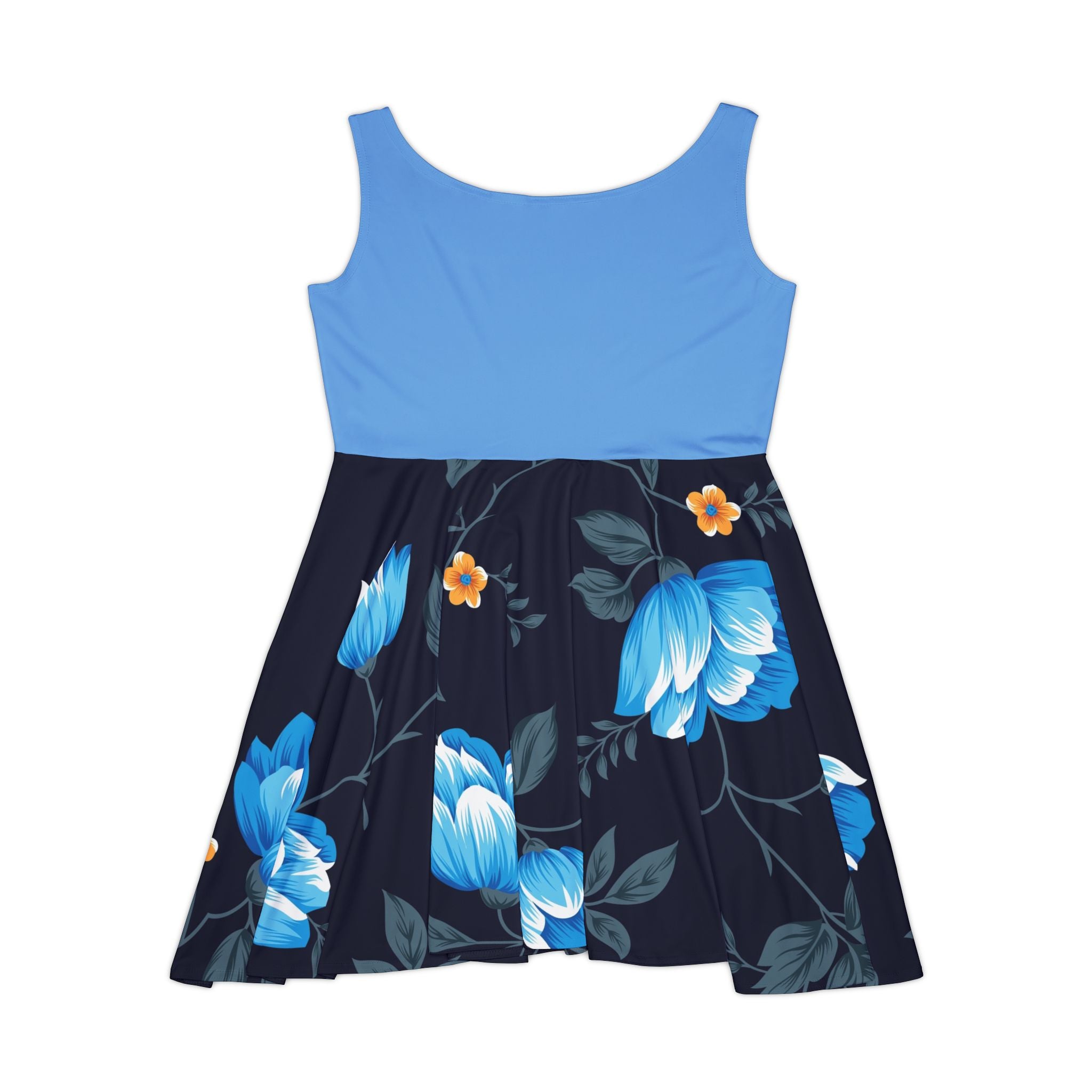 Women's Skater Dress - Blue Flowers