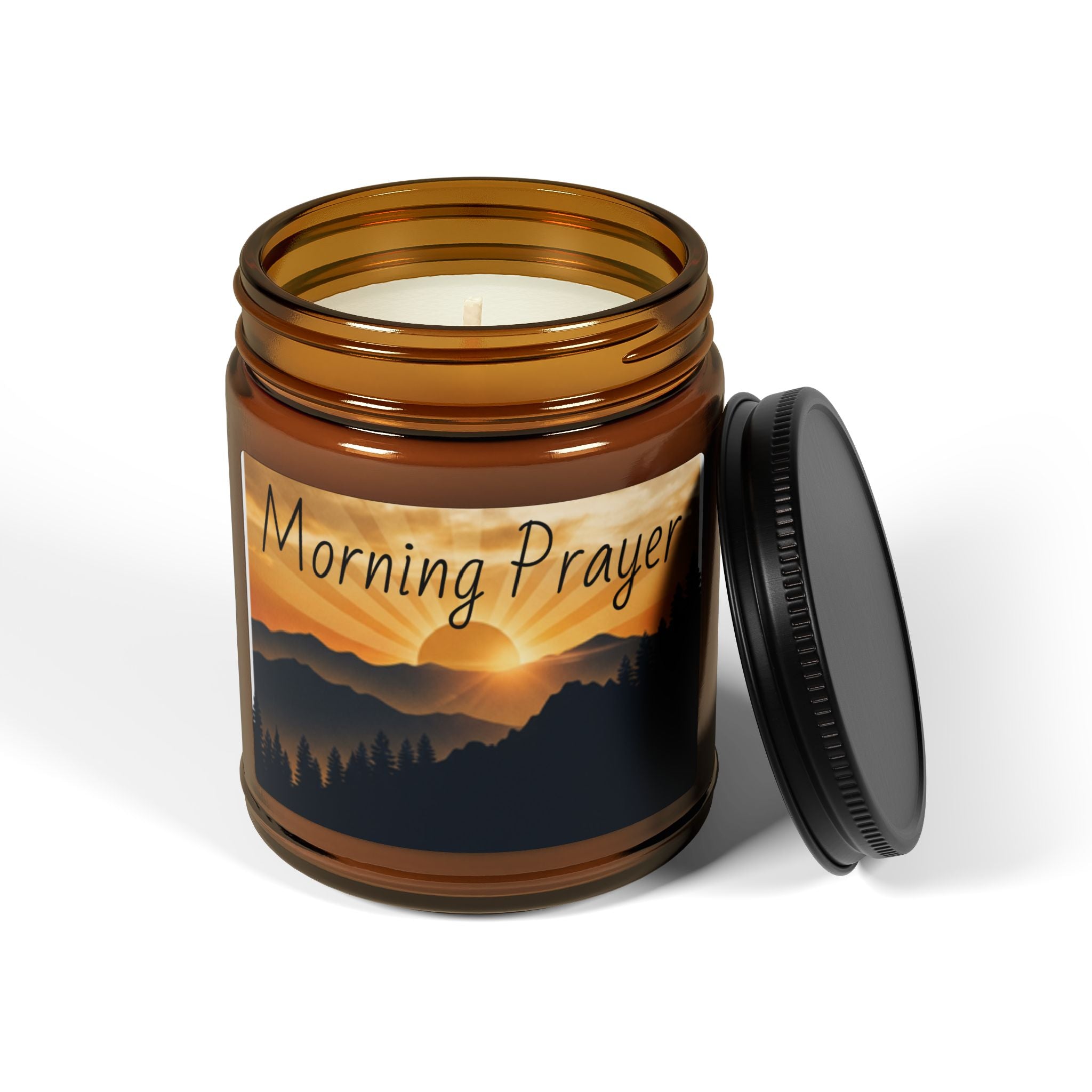 Coconut Cream & Cardamom Scented Soy Candle (Amber Jar) - Morning Prayer