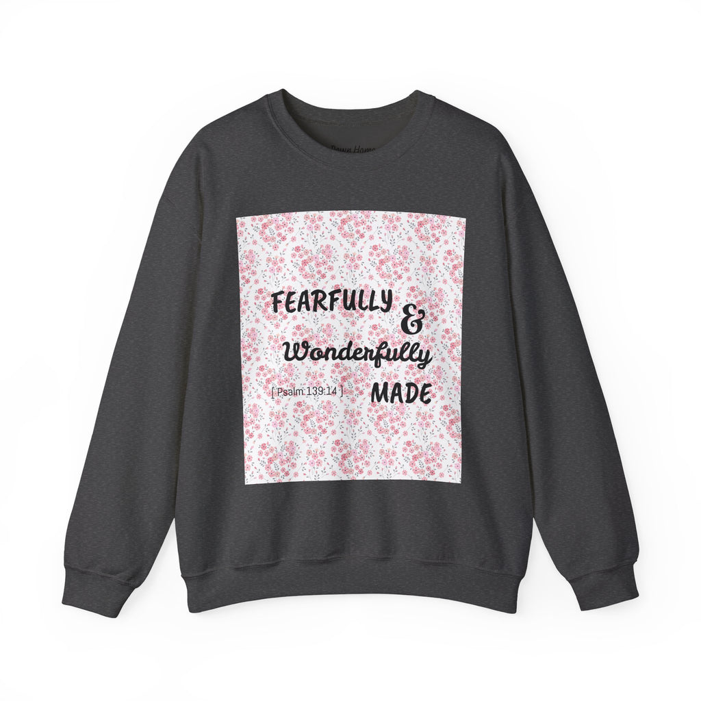 Heavy Blend™ Crewneck Sweatshirt - Fearfully & Wonderfully Made (Hearts)