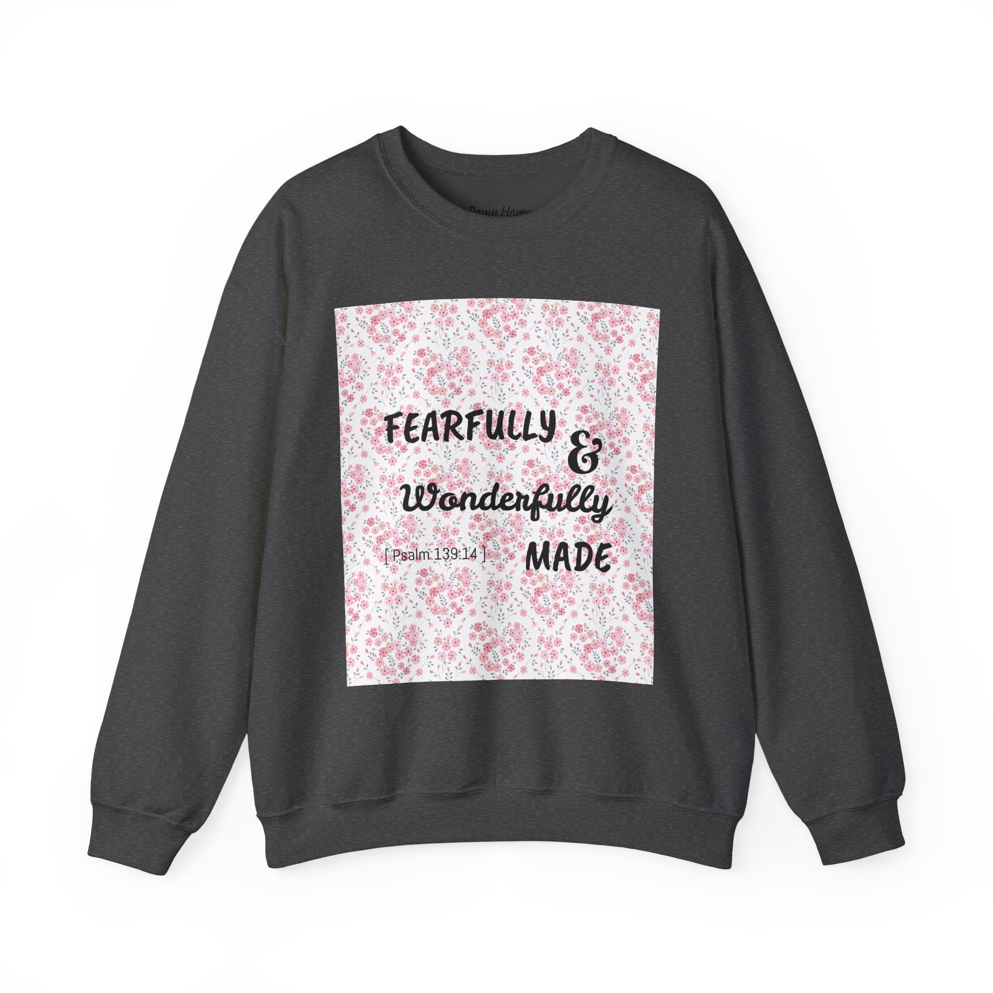 Heavy Blend™ Crewneck Sweatshirt - Fearfully & Wonderfully Made (Hearts)