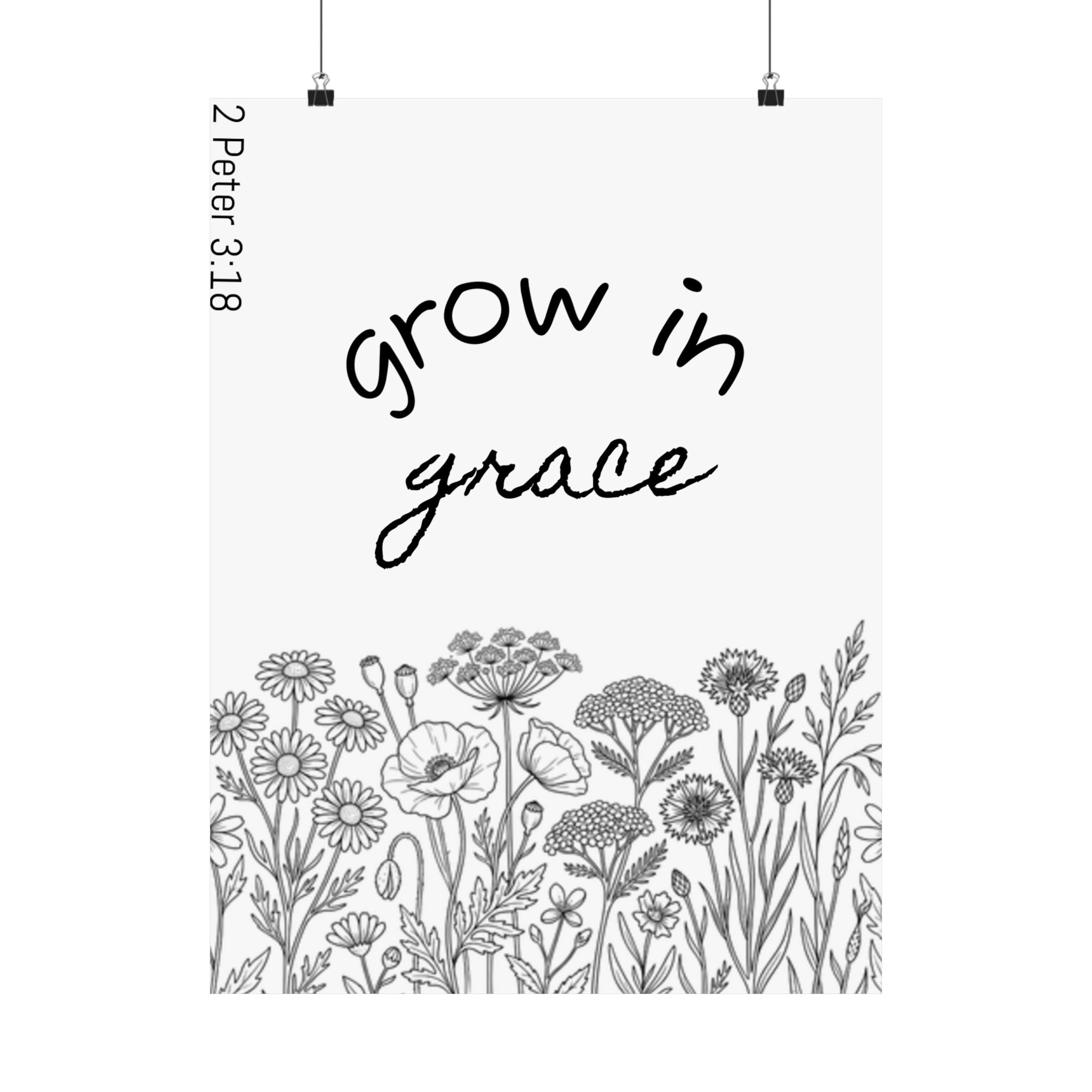 Matte Vertical Poster - Grow in Grace
