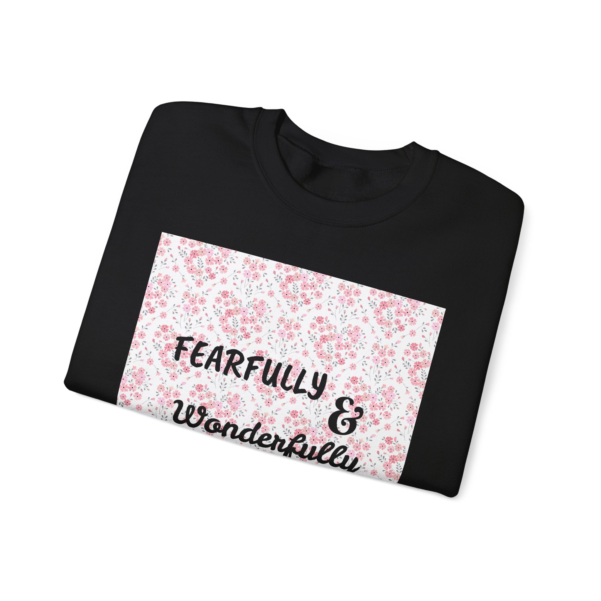 Heavy Blend™ Crewneck Sweatshirt - Fearfully & Wonderfully Made (Hearts)