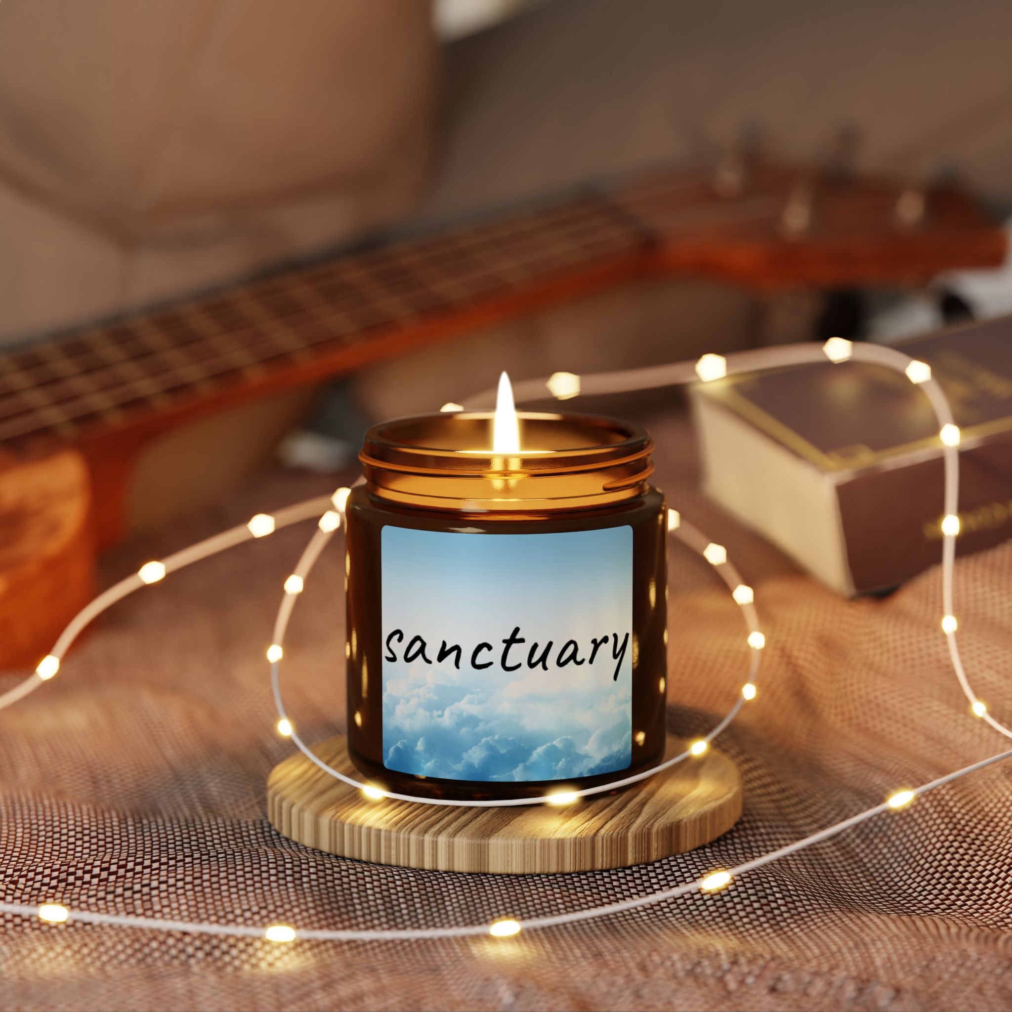 Clean Cotton Scented Soy Candle (Multi-Size, Amber Jar) - Sanctuary