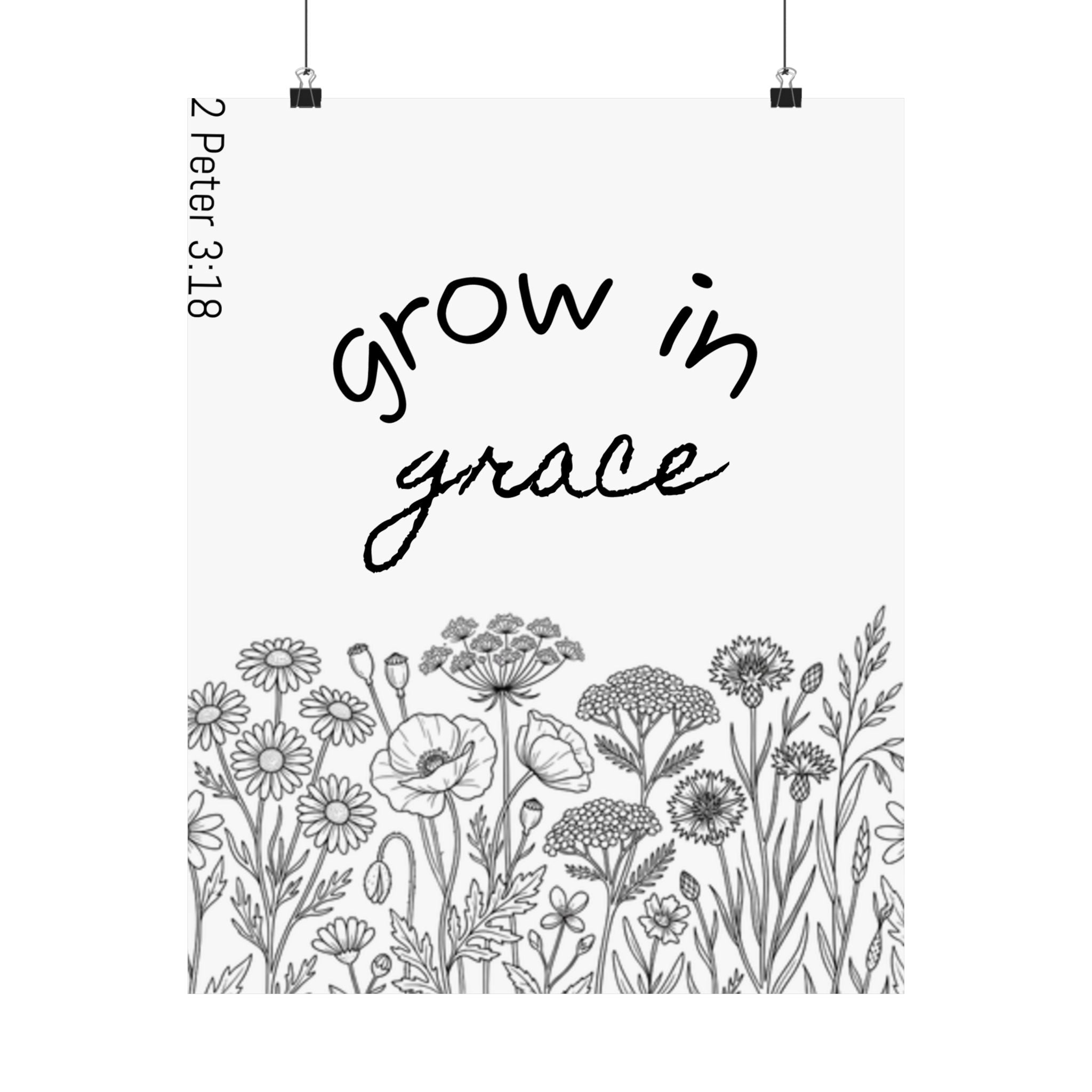 Matte Vertical Poster - Grow in Grace