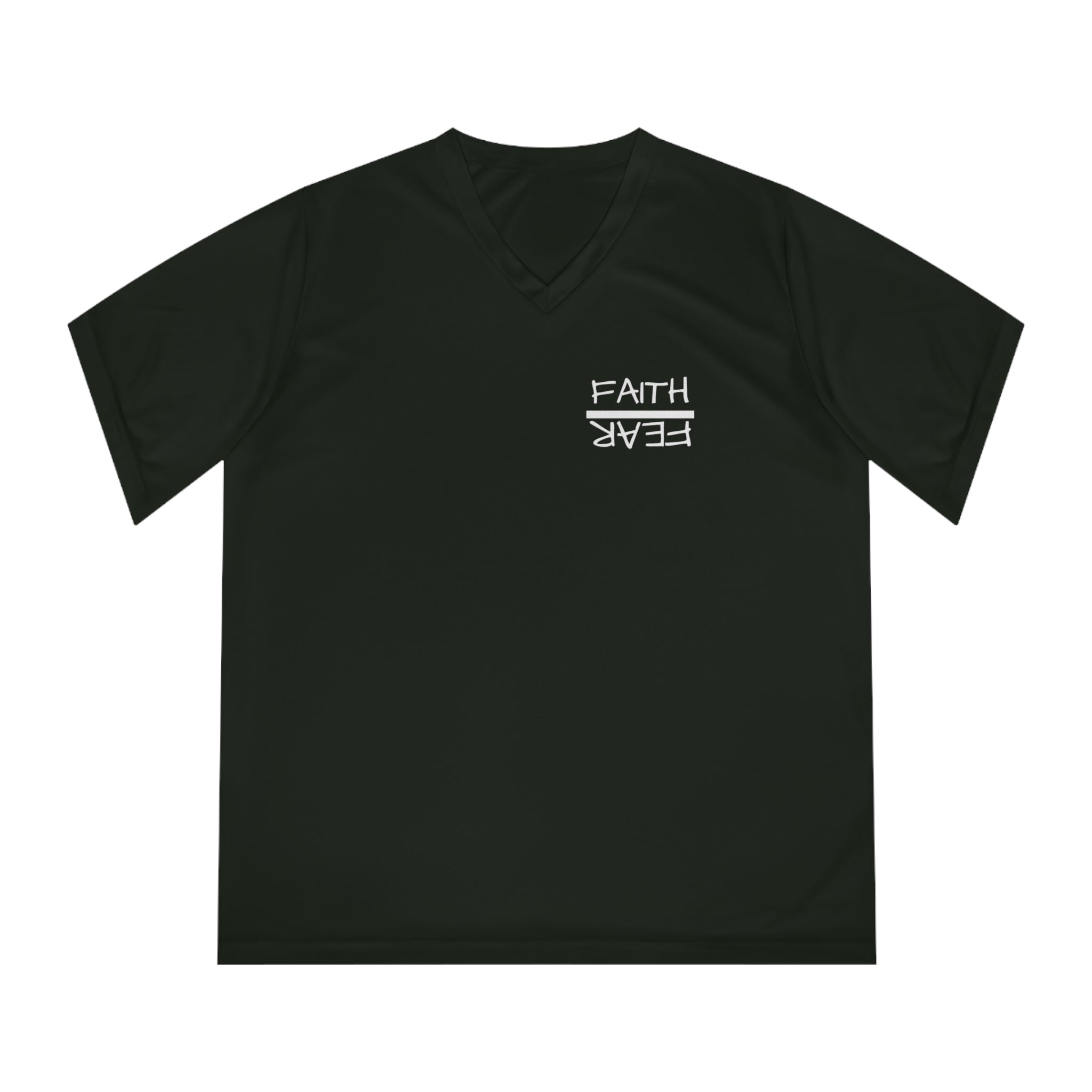 Women's Performance V-Neck T-Shirt - Faith Over Fear