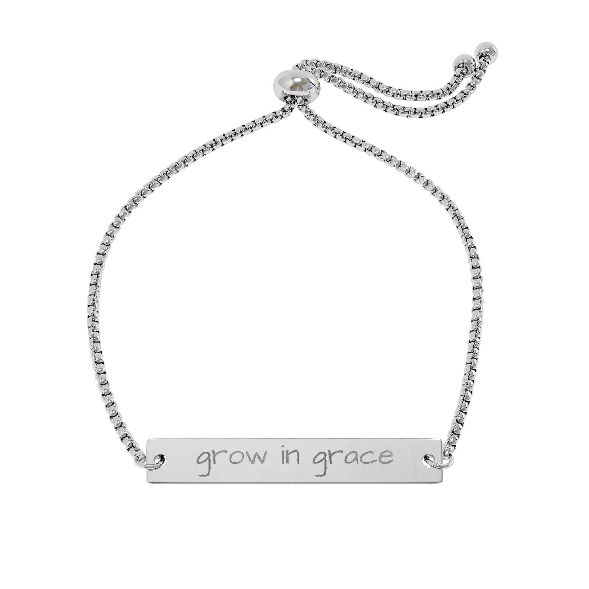 Adjustable Flat Bar Bracelet (Engraving) - Grow in Grace