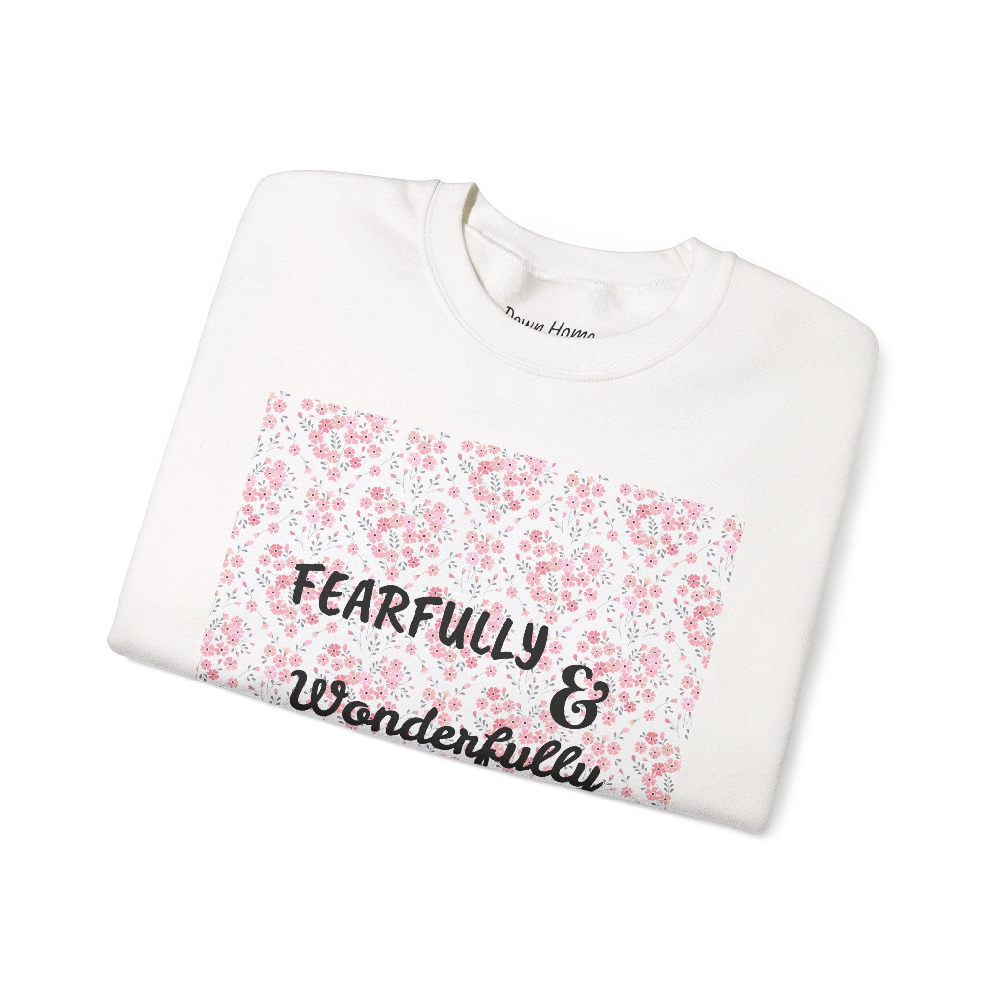 Heavy Blend™ Crewneck Sweatshirt - Fearfully & Wonderfully Made (Hearts)