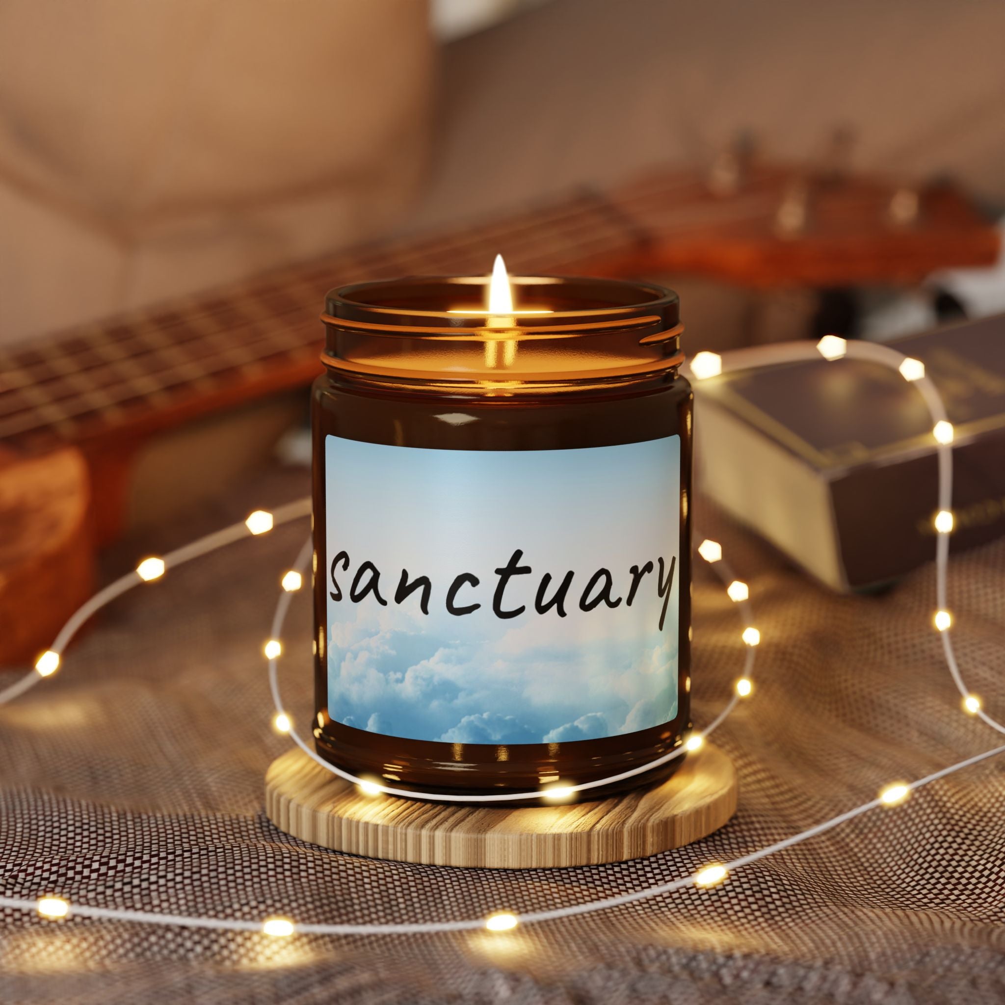Clean Cotton Scented Soy Candle (Multi-Size, Amber Jar) - Sanctuary