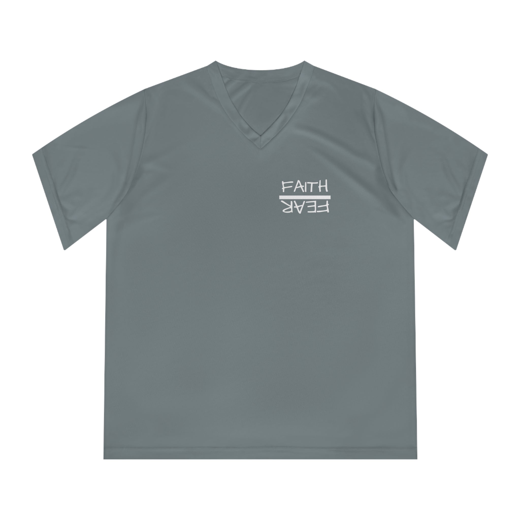 Women's Performance V-Neck T-Shirt - Faith Over Fear