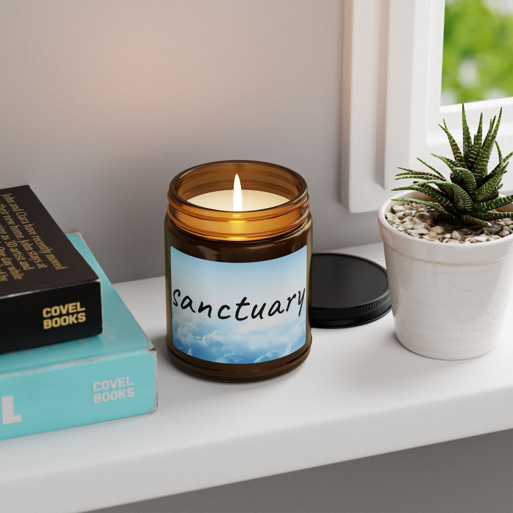 Clean Cotton Scented Soy Candle (Multi-Size, Amber Jar) - Sanctuary