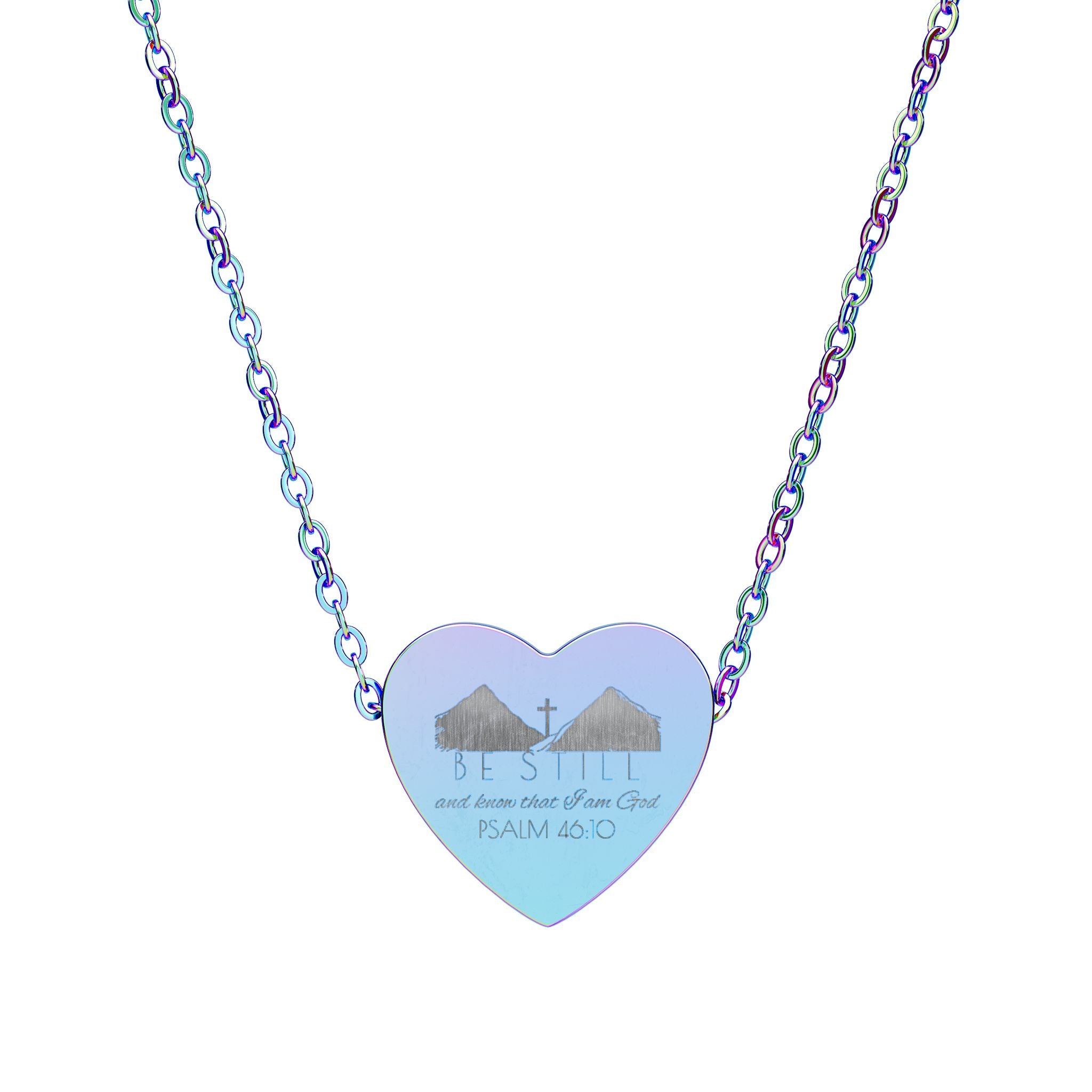 Heart Necklace (Engraving) - Be Still & Know