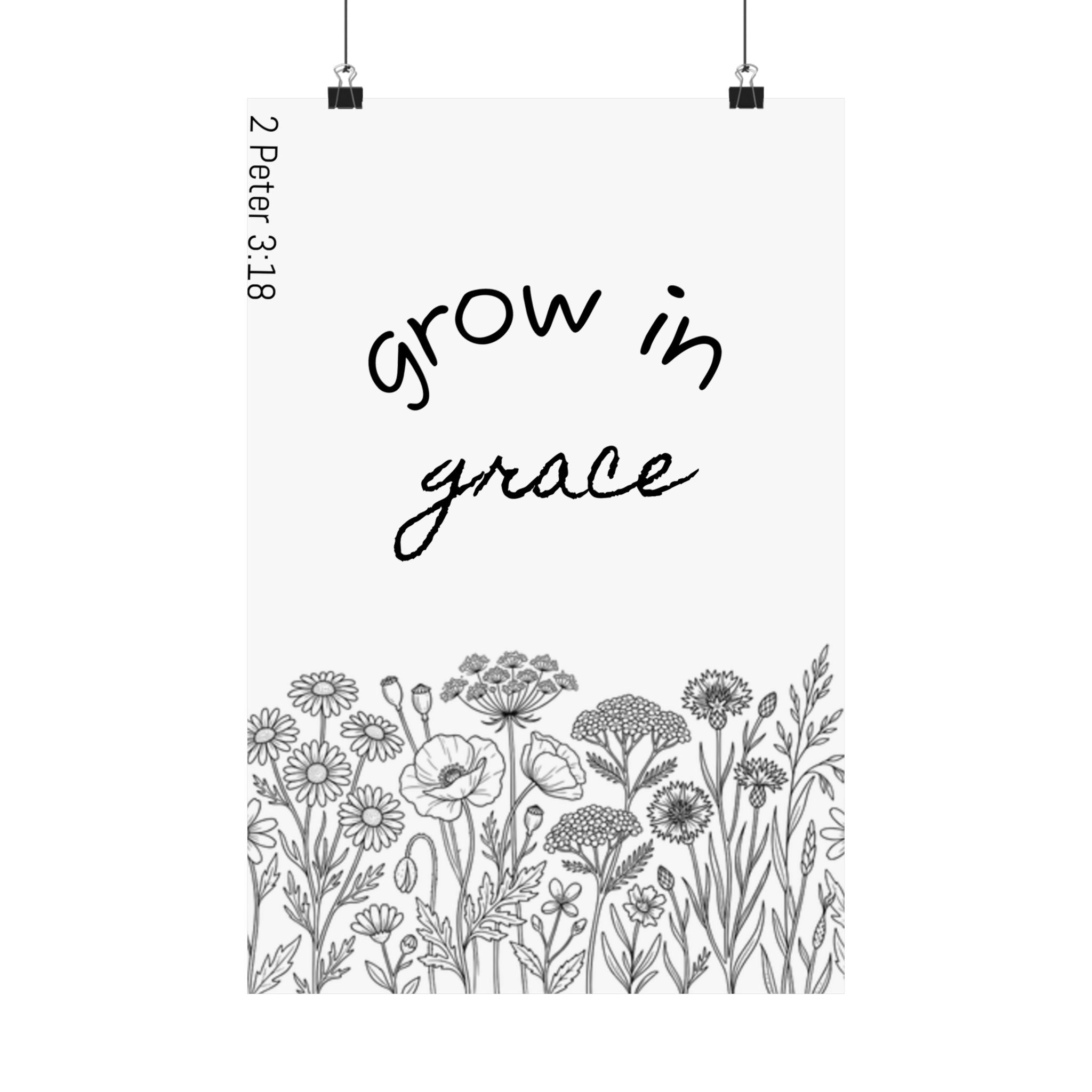 Matte Vertical Poster - Grow in Grace