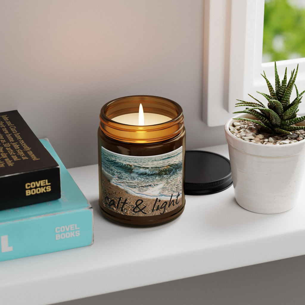 Ocean Scented Soy Candle (Multi-Size, Amber Jar) - Salt & Light