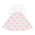 Women's Long Sleeve Dress - Hearts