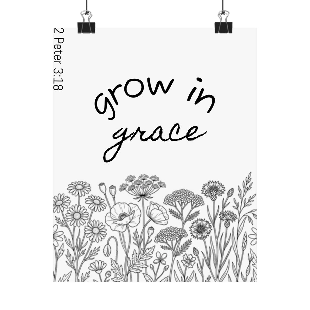 Matte Vertical Poster - Grow in Grace