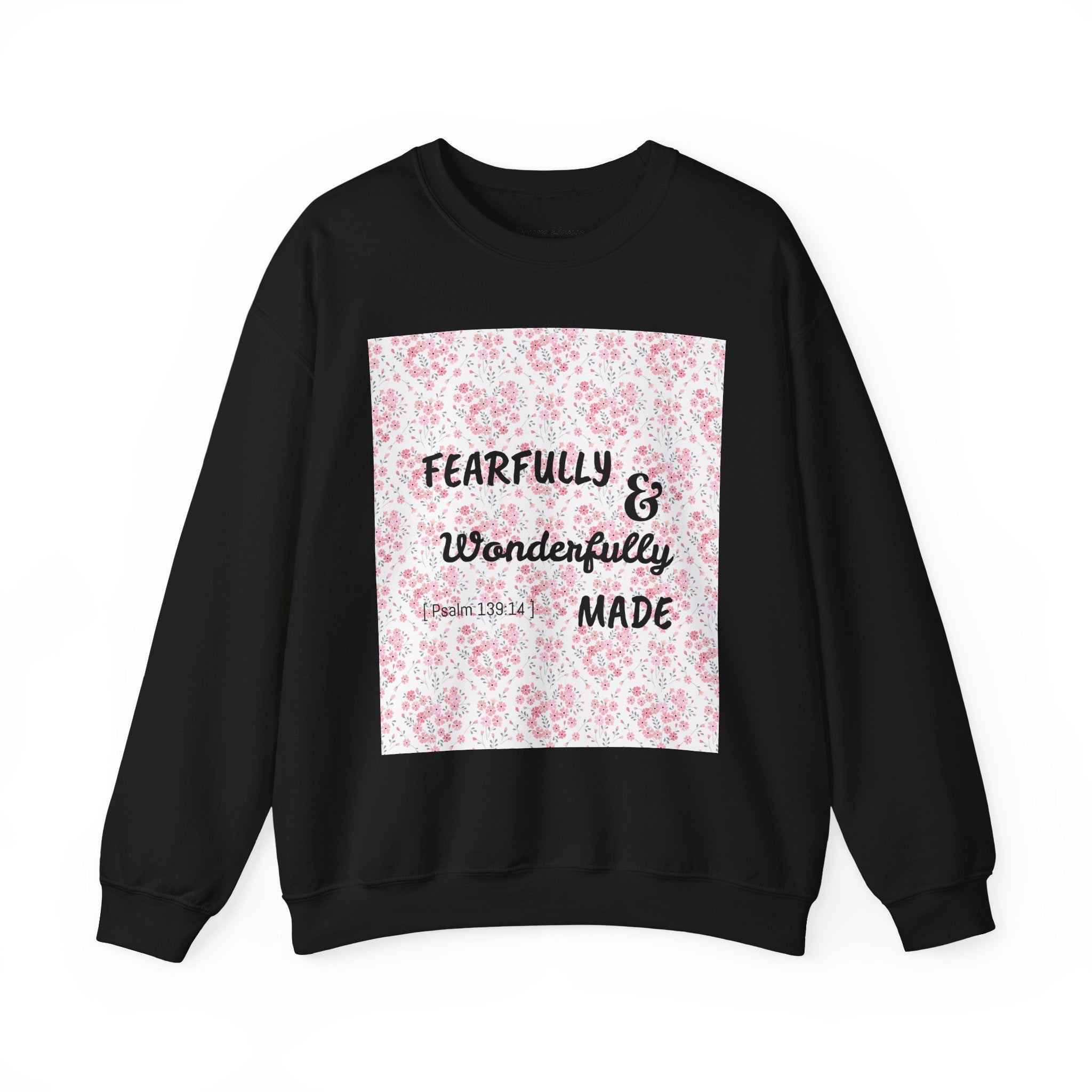 Heavy Blend™ Crewneck Sweatshirt - Fearfully & Wonderfully Made (Hearts)