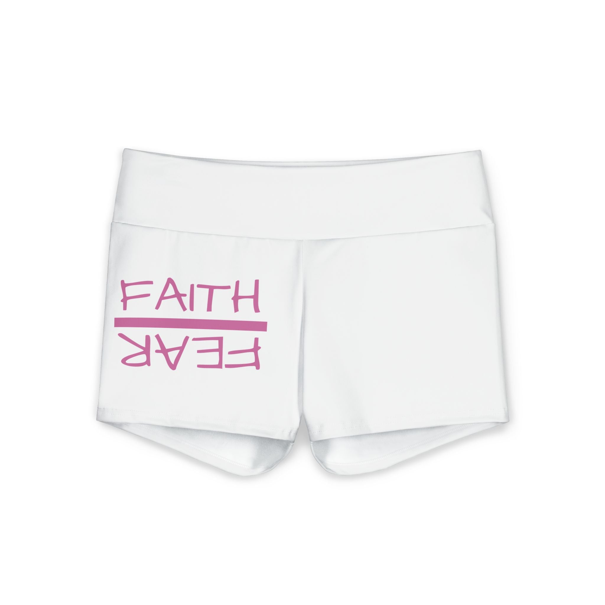 Women's Polyester Yoga Shorts - Faith Over Fear