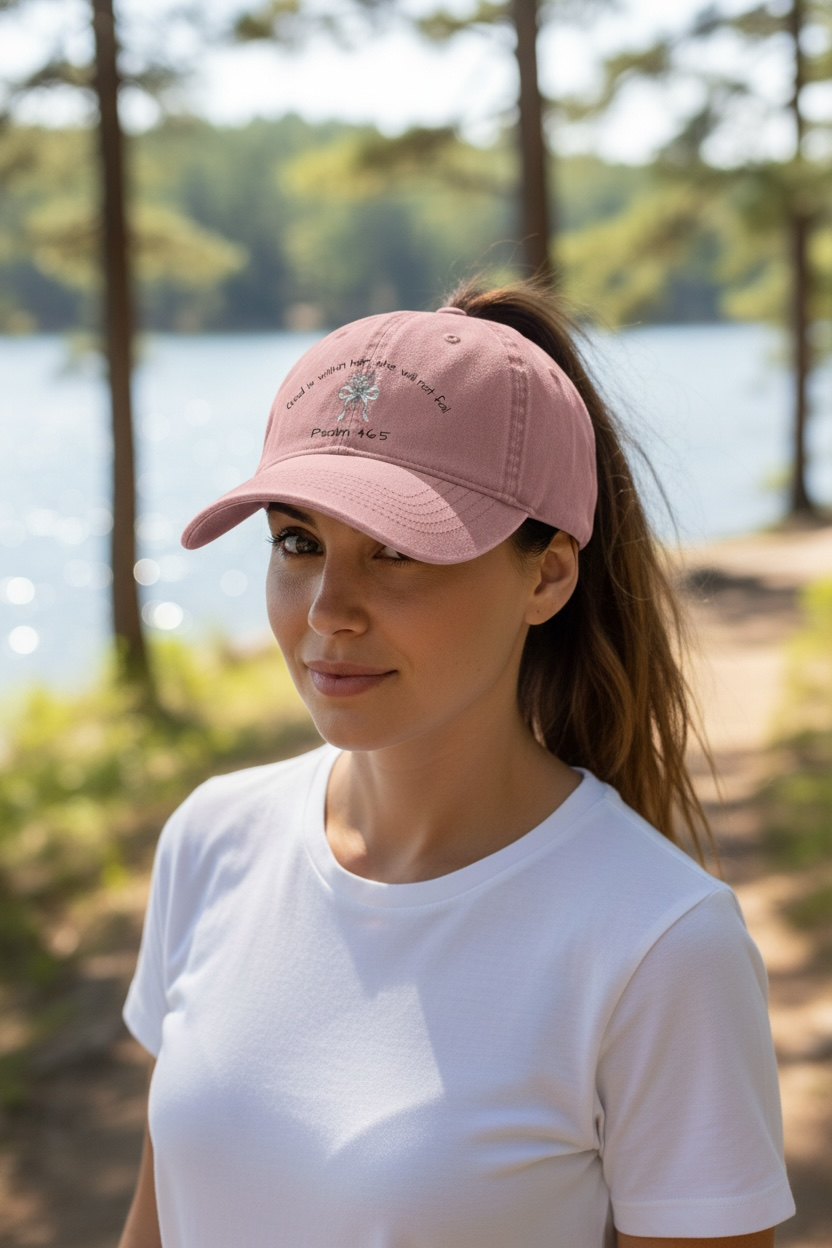 Women's Pigment-Dyed Cap with Fashion Undervisor (Embroidery) - Psalm 46:5