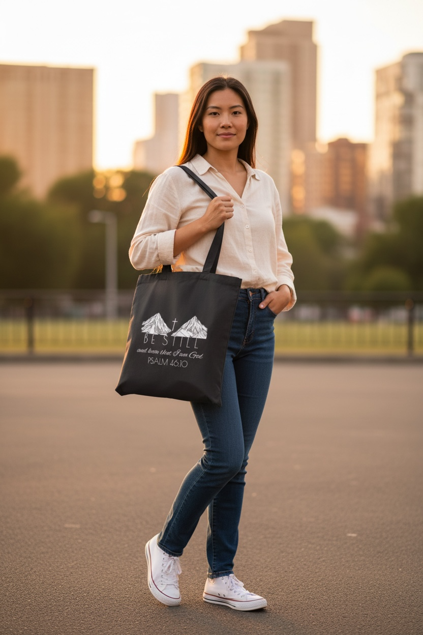 Cotton Canvas Tote Bag - Be Still & Know