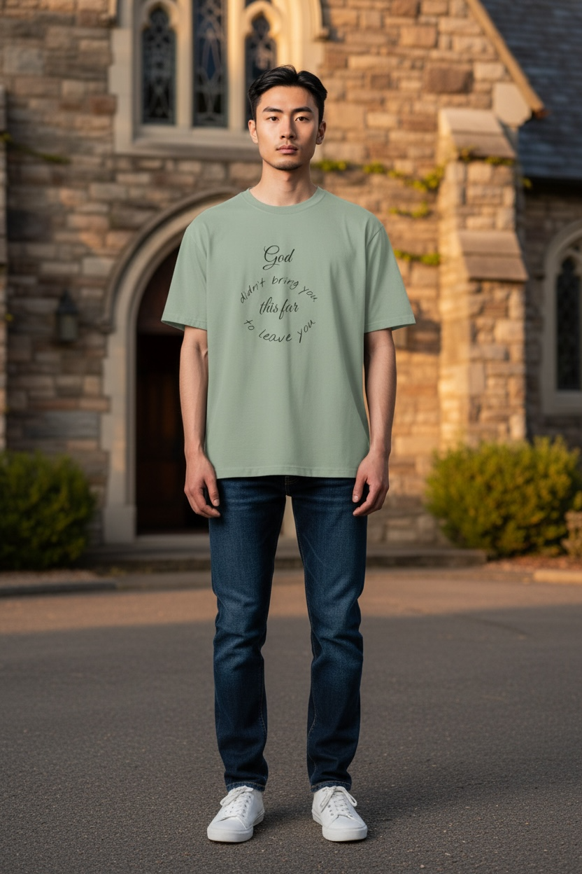 Scripture T-Shirt — "God didn’t bring you this far to leave you" (Philippians 1:6)