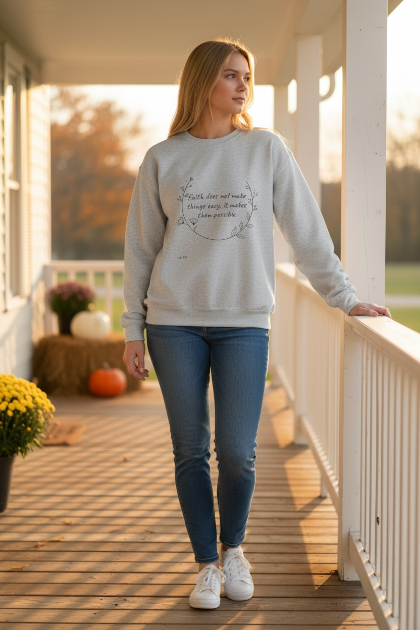 Heavy Blend™ Crewneck Sweatshirt - Luke 1:37