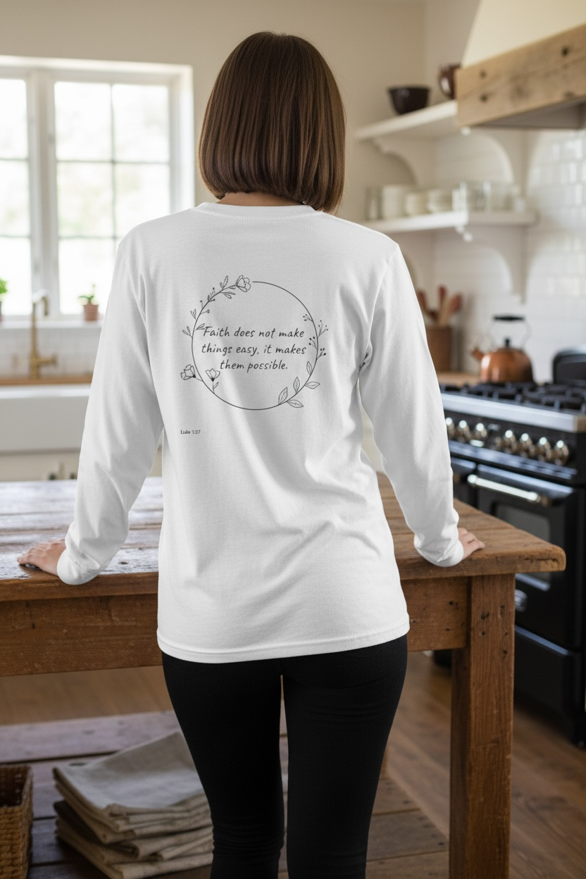Jersey Long Sleeve Tee - Luke 1:37